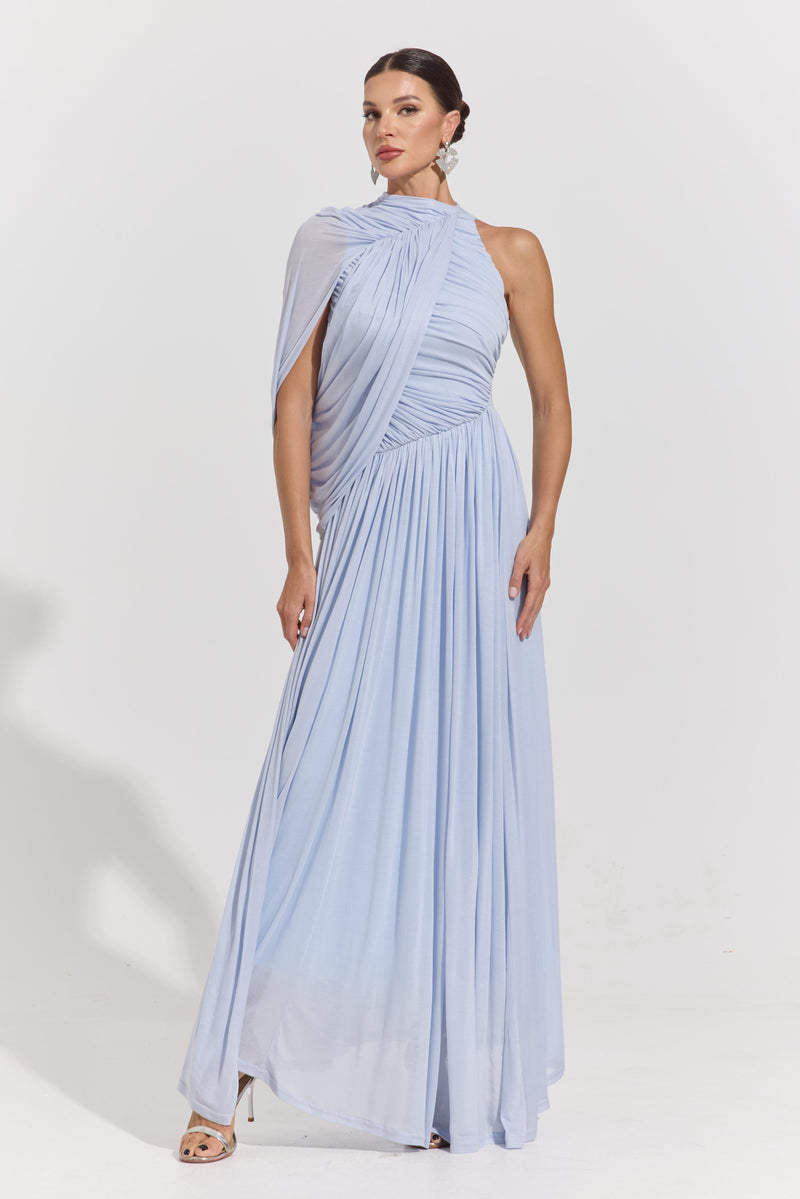 Odalys Celeste Drape One-Shoulder Maxi Dress