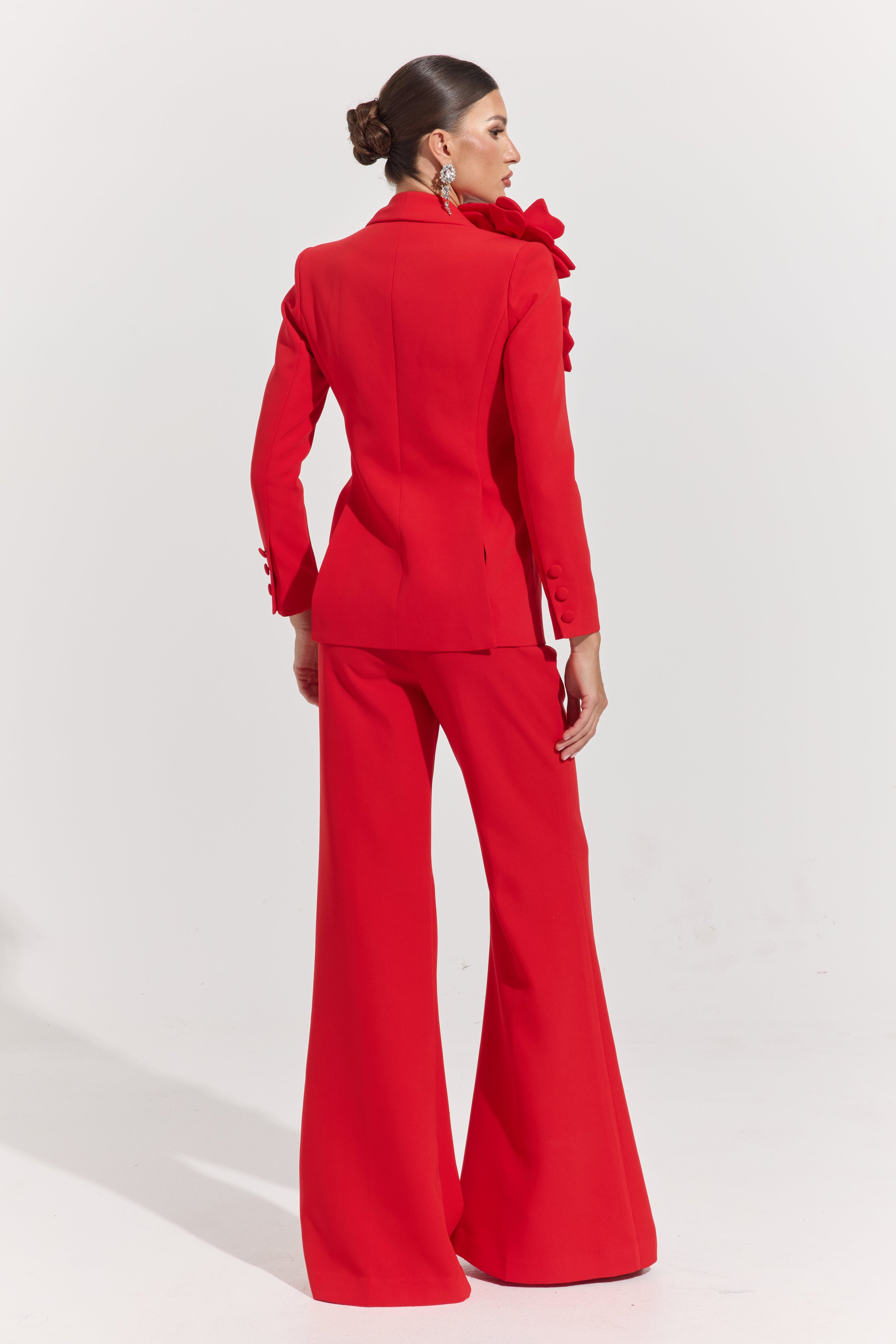 Eden Scarlet Bloom Tailored Suit