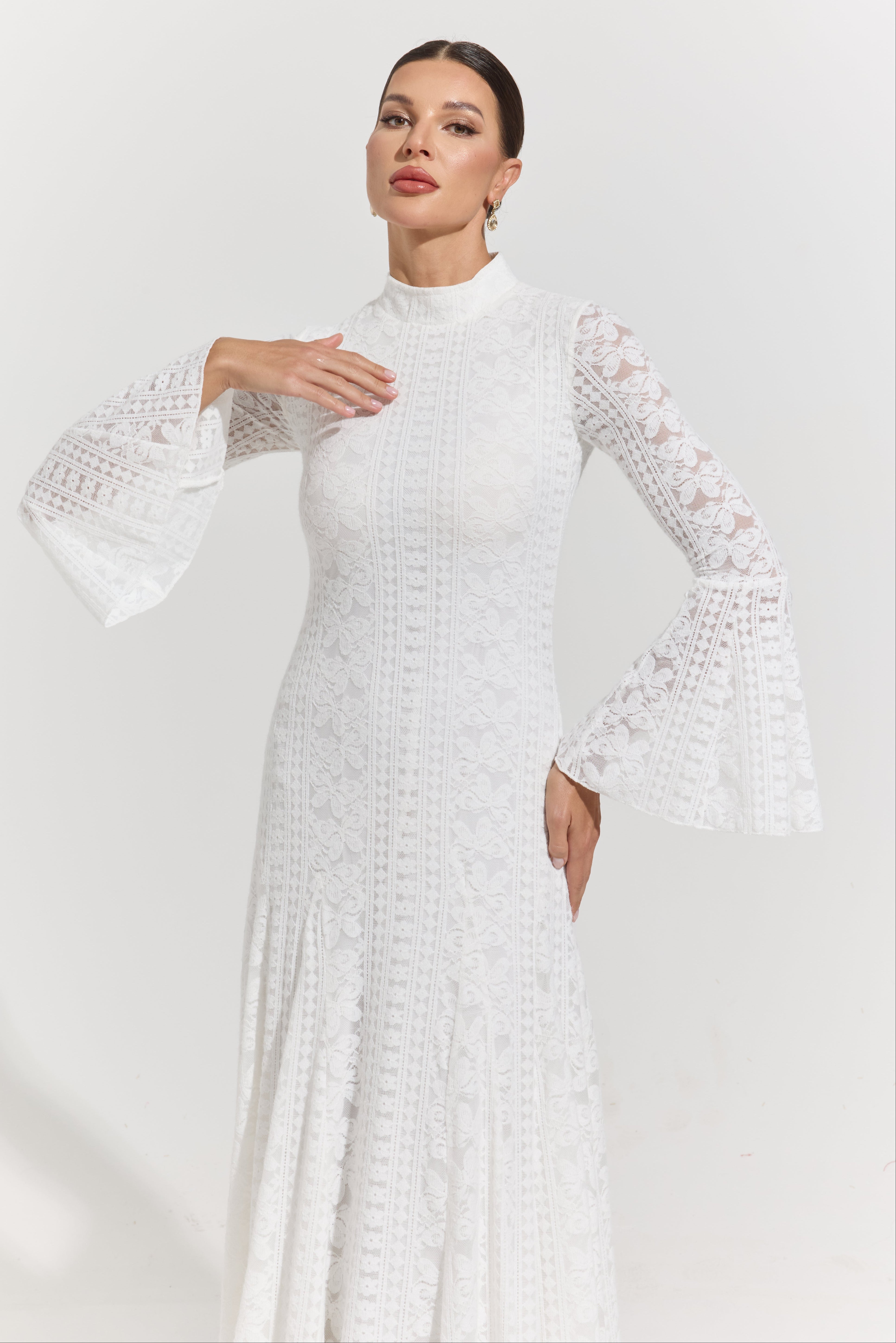 Delphine Blanc Lace Maxi Dress