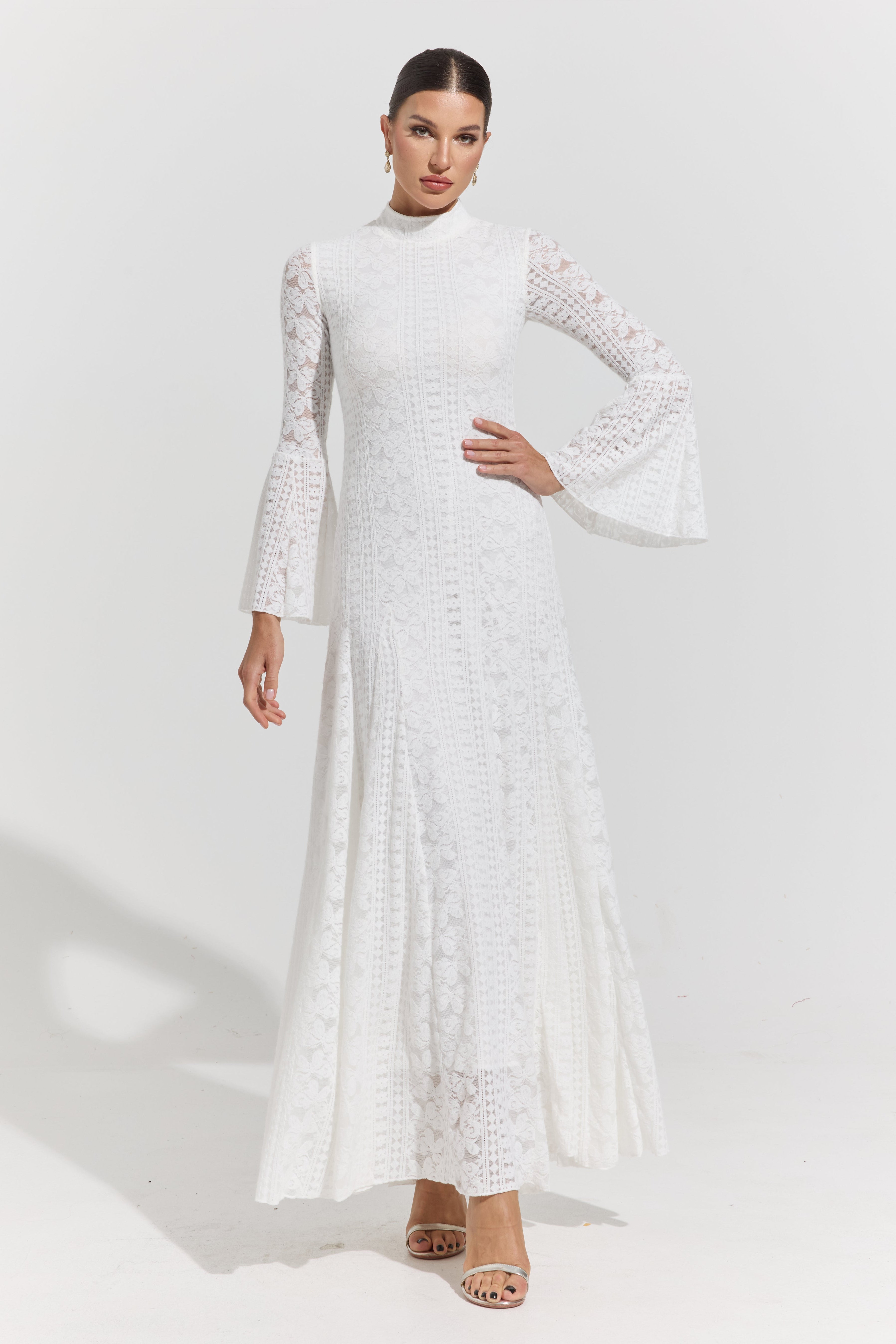 Delphine Blanc Lace Maxi Dress