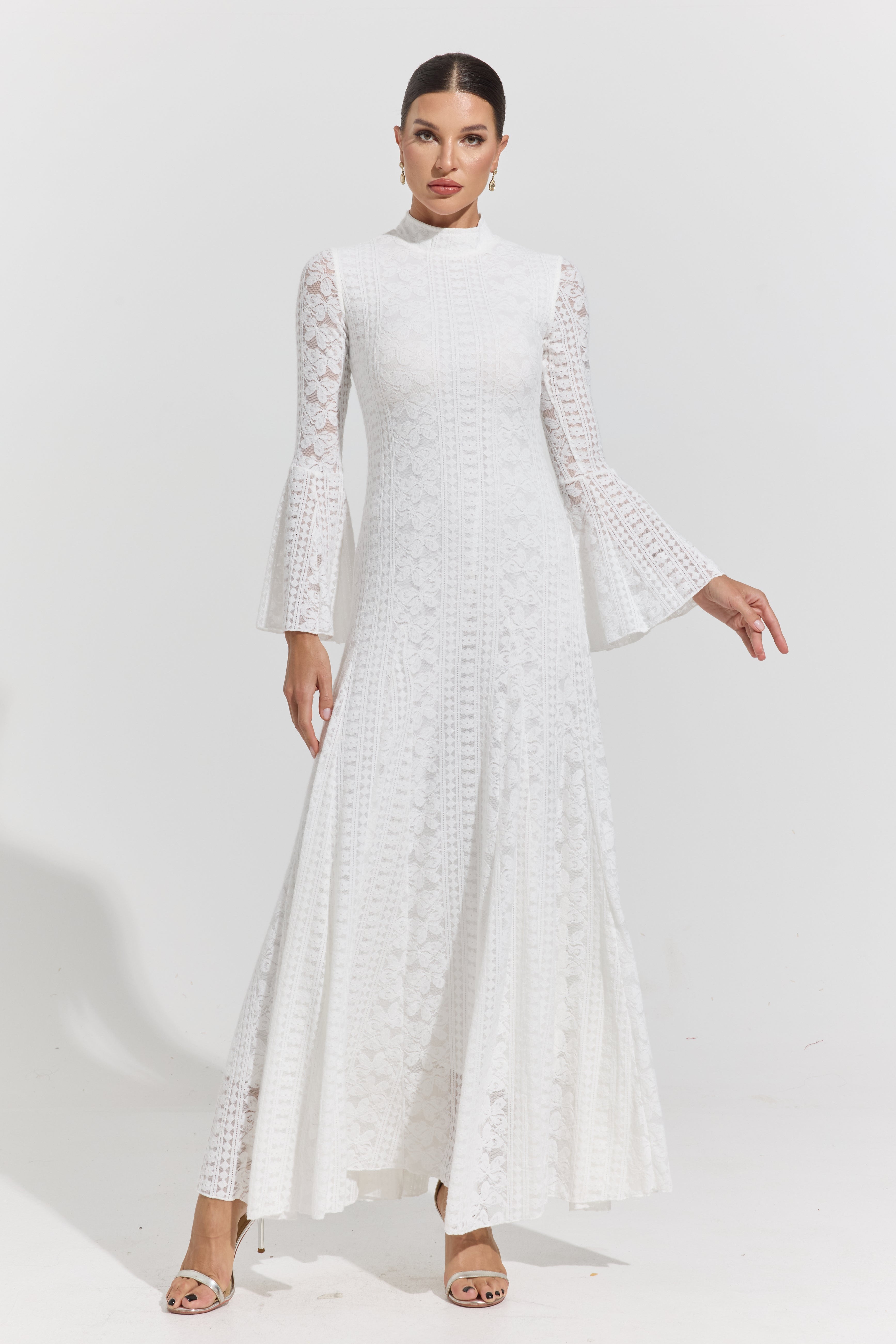 Delphine Blanc Lace Maxi Dress