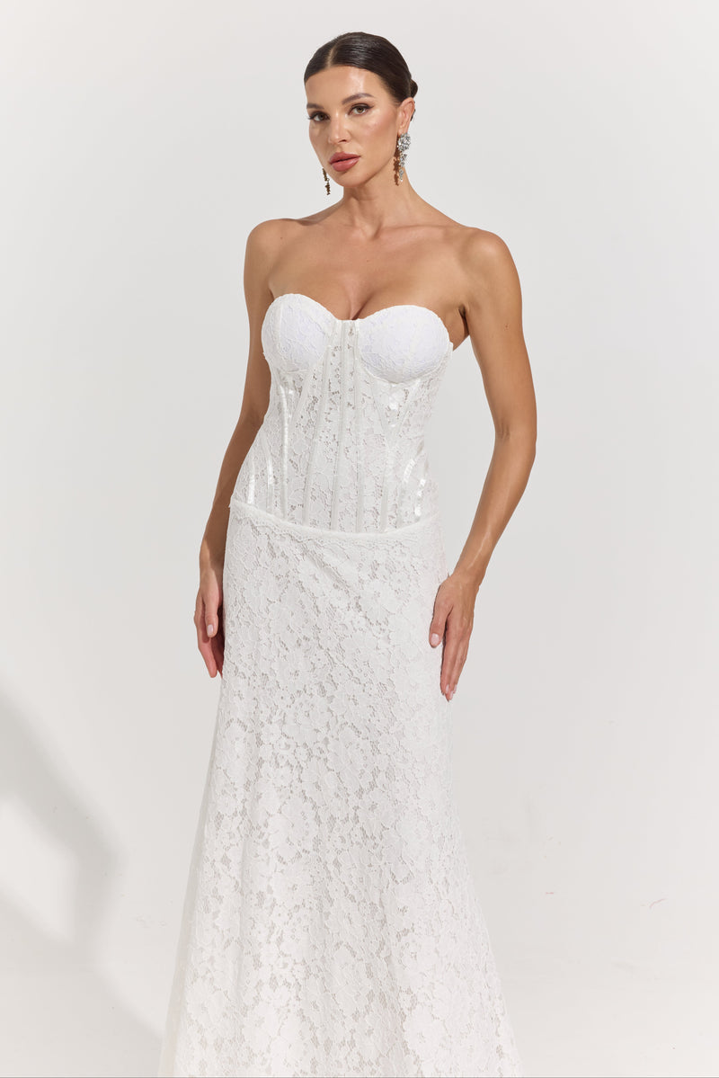 Alayna Lace Corset Bridal Maxi Dress