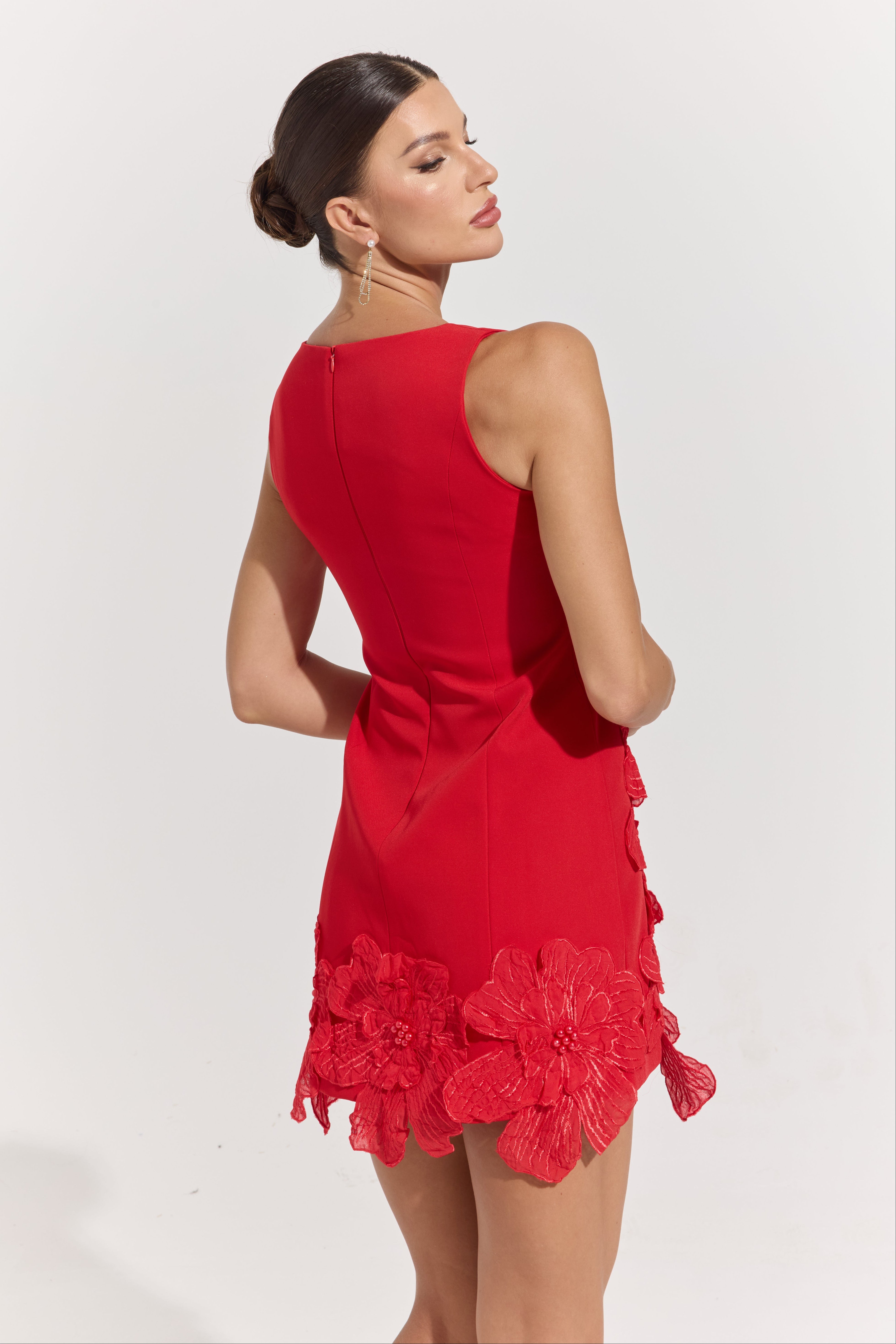 Delyse Red Petal Charm Mini Dress