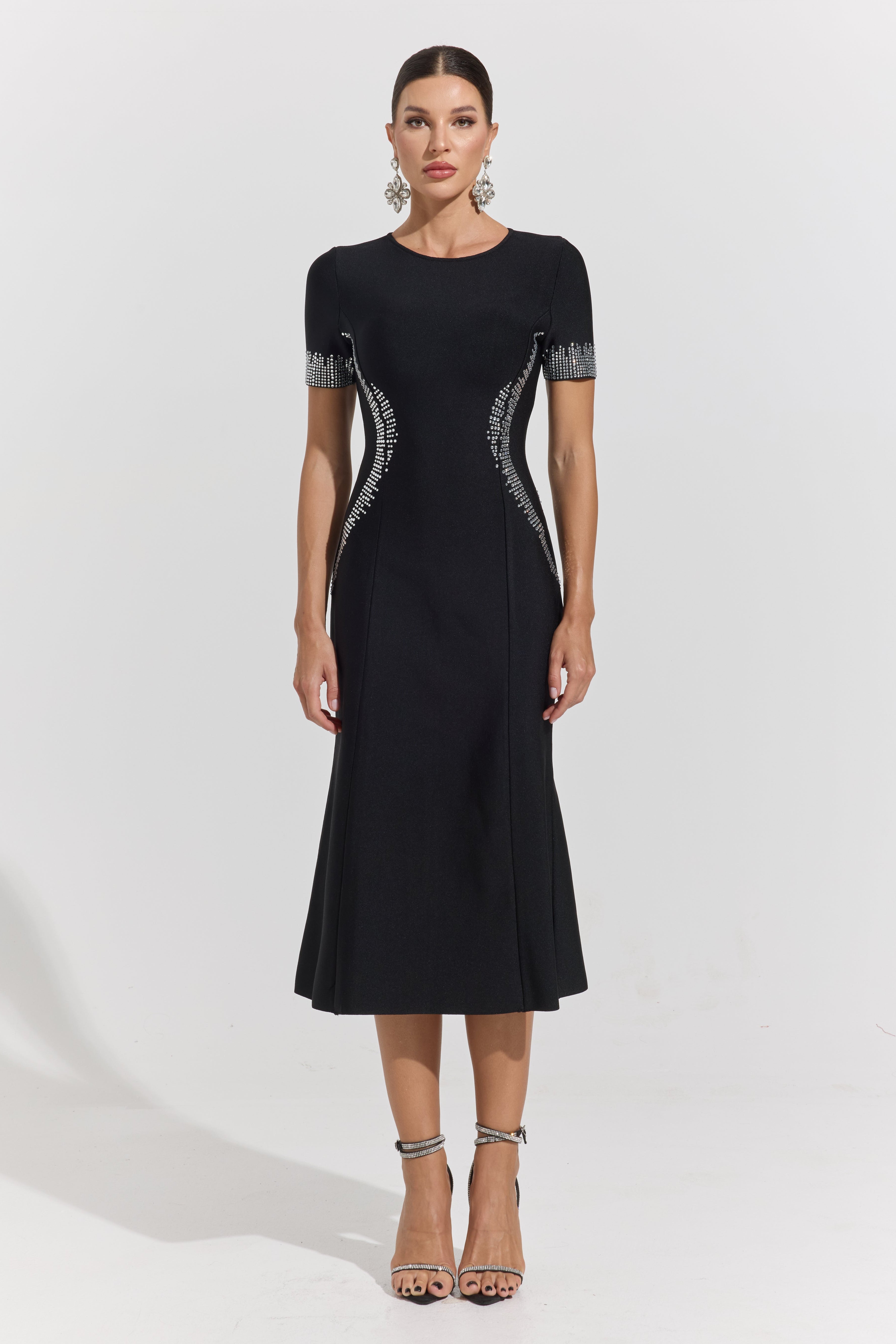 Phoebe Sculpt Embellished Midi Dress