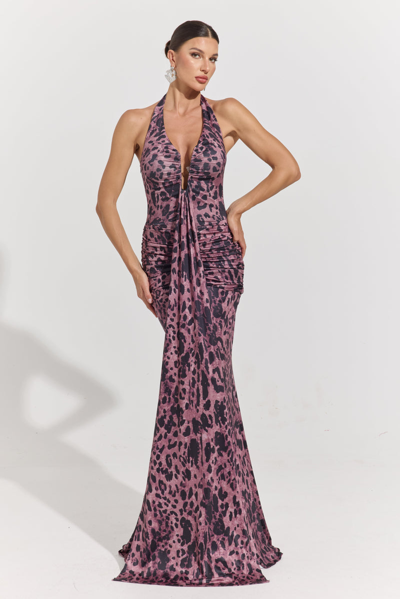Pascale Orchid Halter Mermaid Maxi Dress