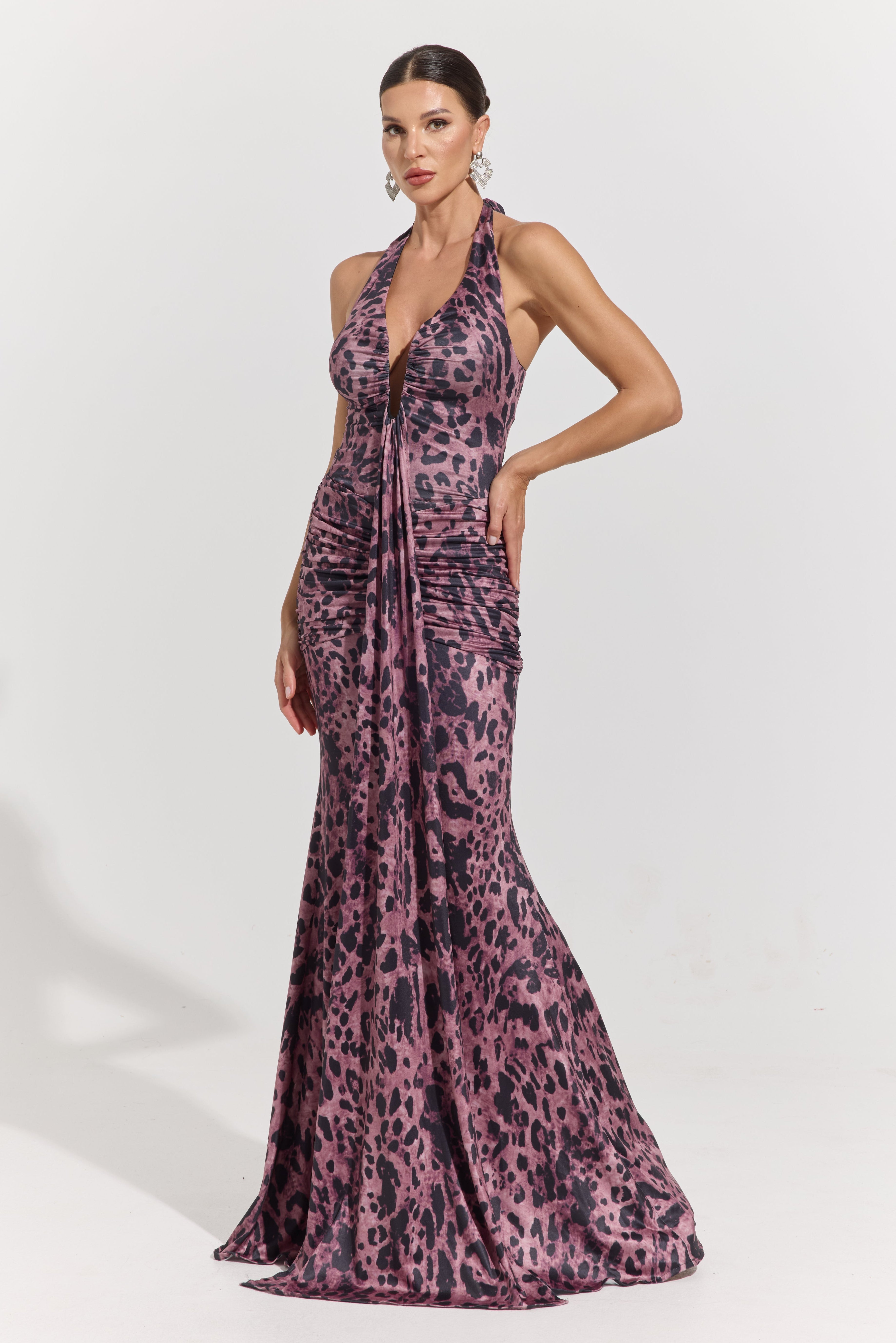 Pascale Orchid Halter Mermaid Maxi Dress