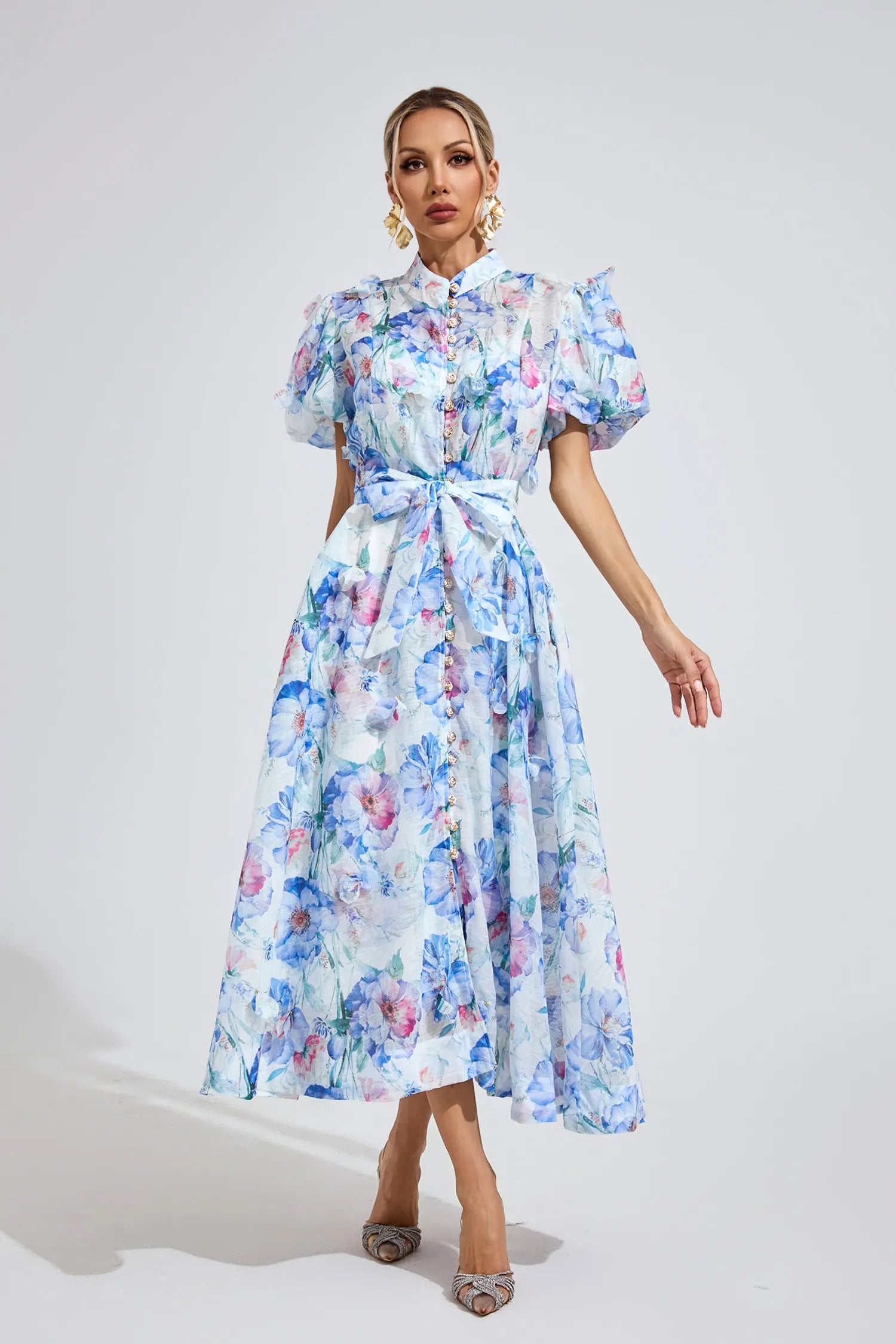 Mahini Cambridge Blue Corset Midi Dress