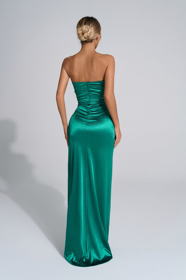 Ariel Strapless Satin Maxi Dress