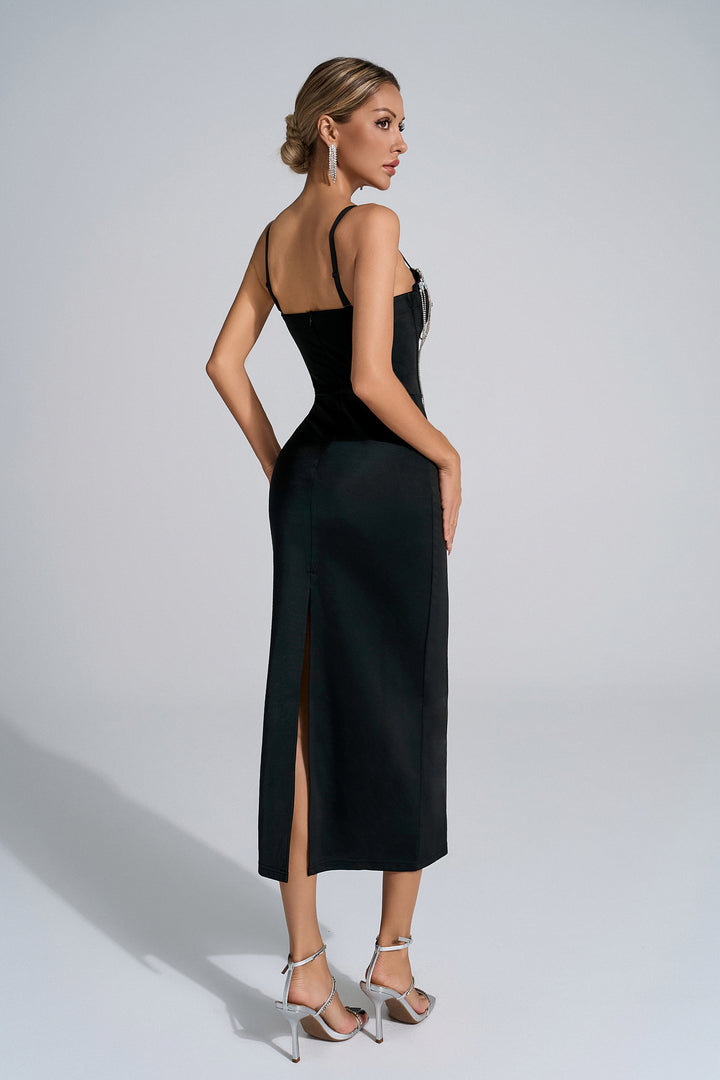 Madelynn Black Halter Maxi Dress