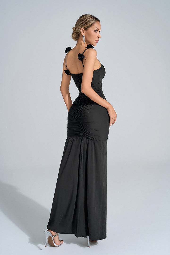 Phyllis Black Strappy Maxi Dress