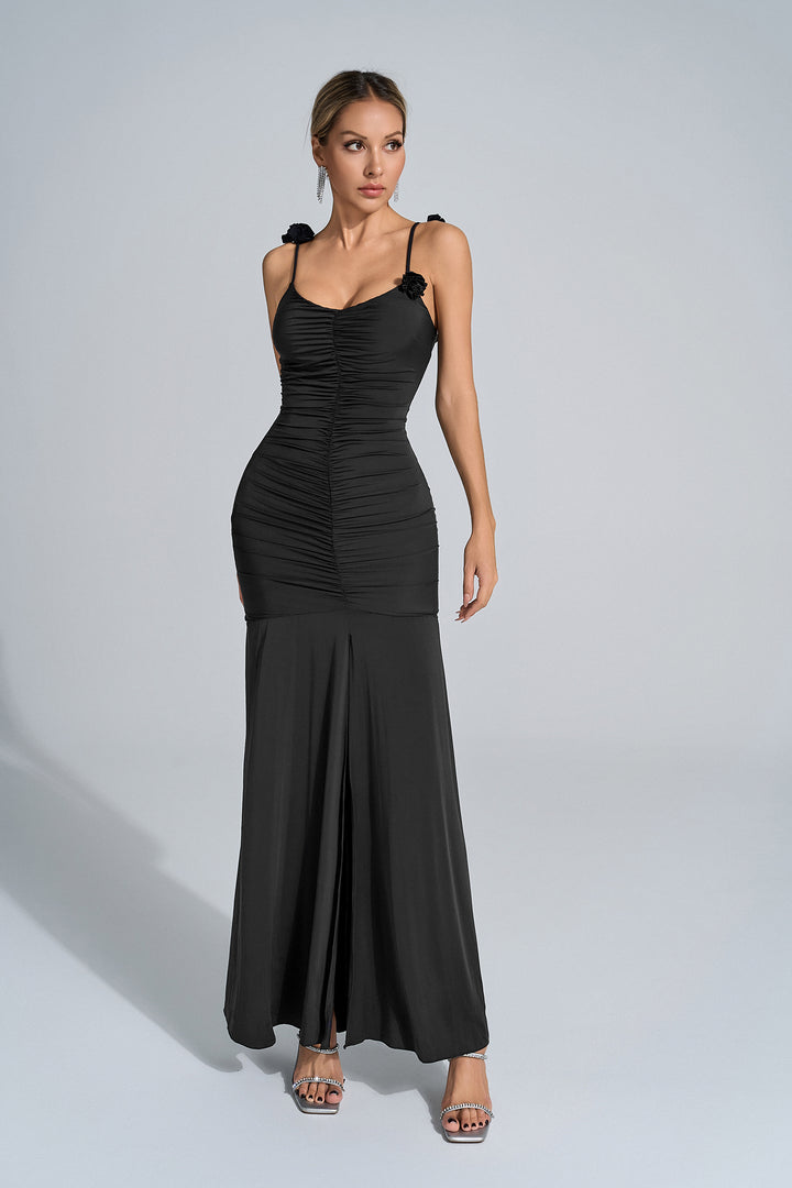 Phyllis Black Strappy Maxi Dress