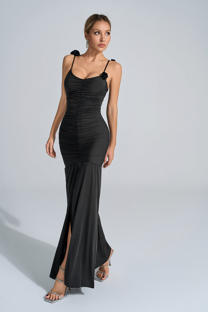 Phyllis Black Strappy Maxi Dress