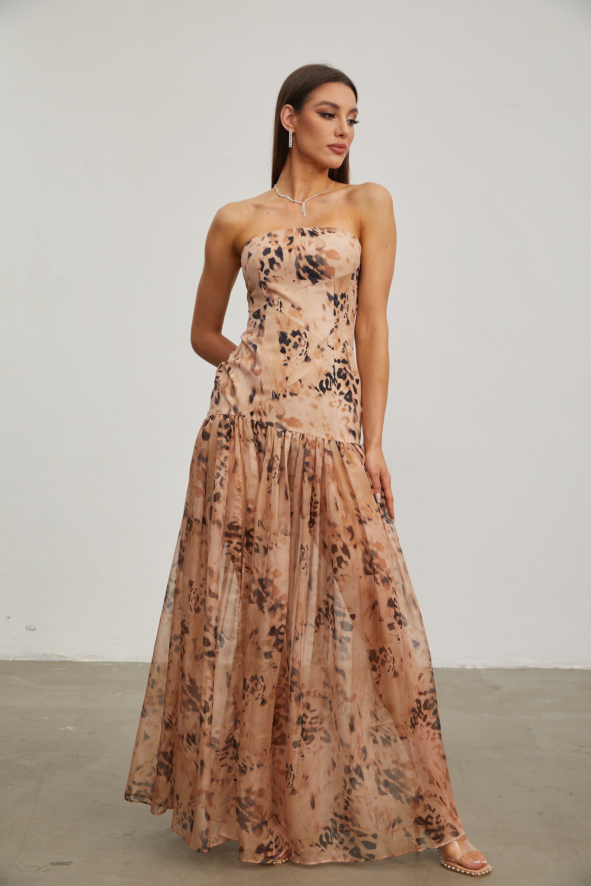 Lavande Earthen Allure Strapless Maxi Dress