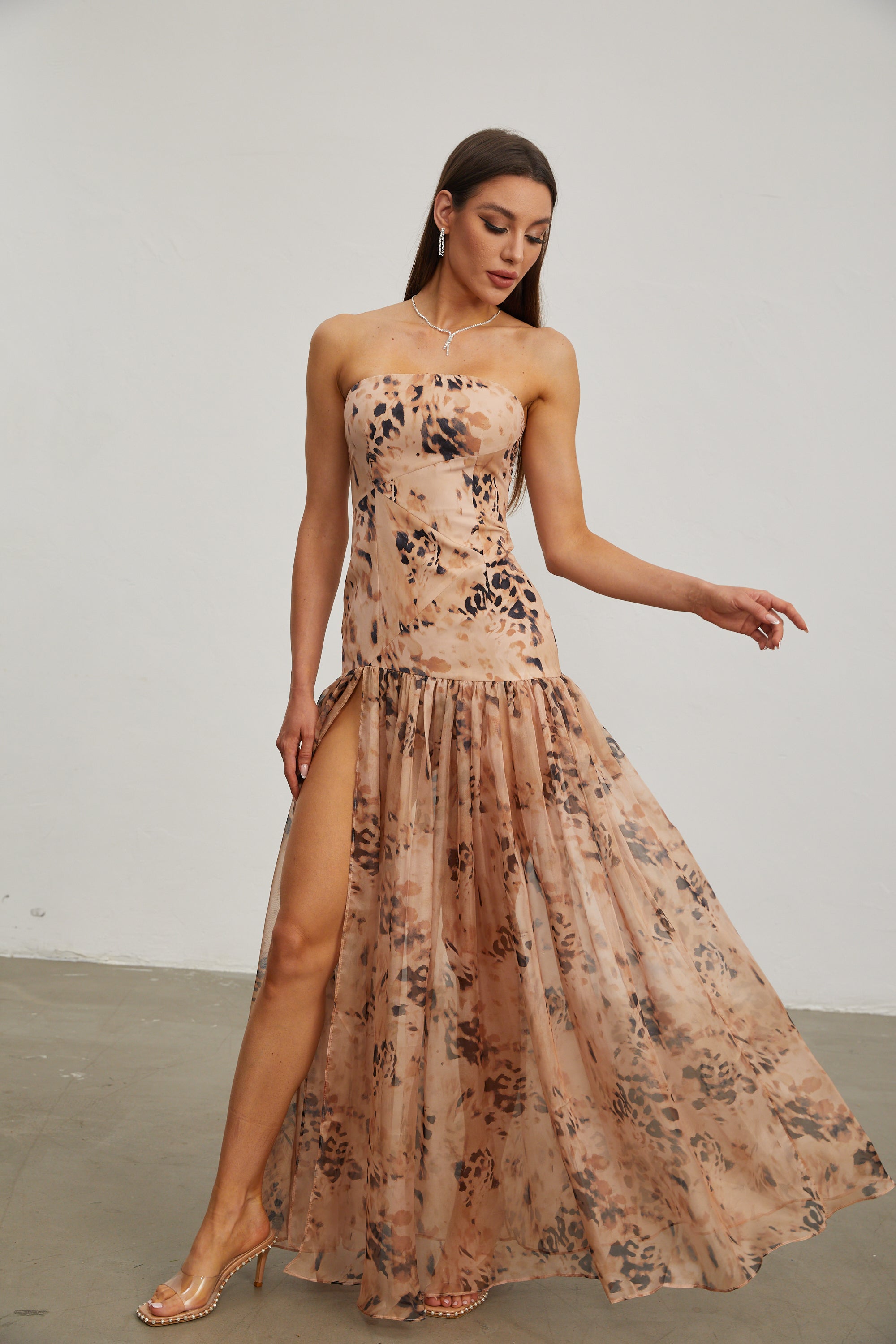 Lavande Earthen Allure Strapless Maxi Dress