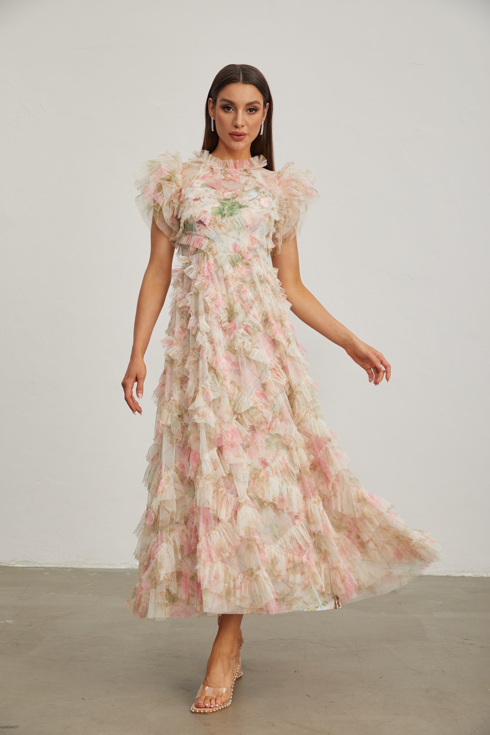 Roxane Blossom Ruffle Maxi Dress