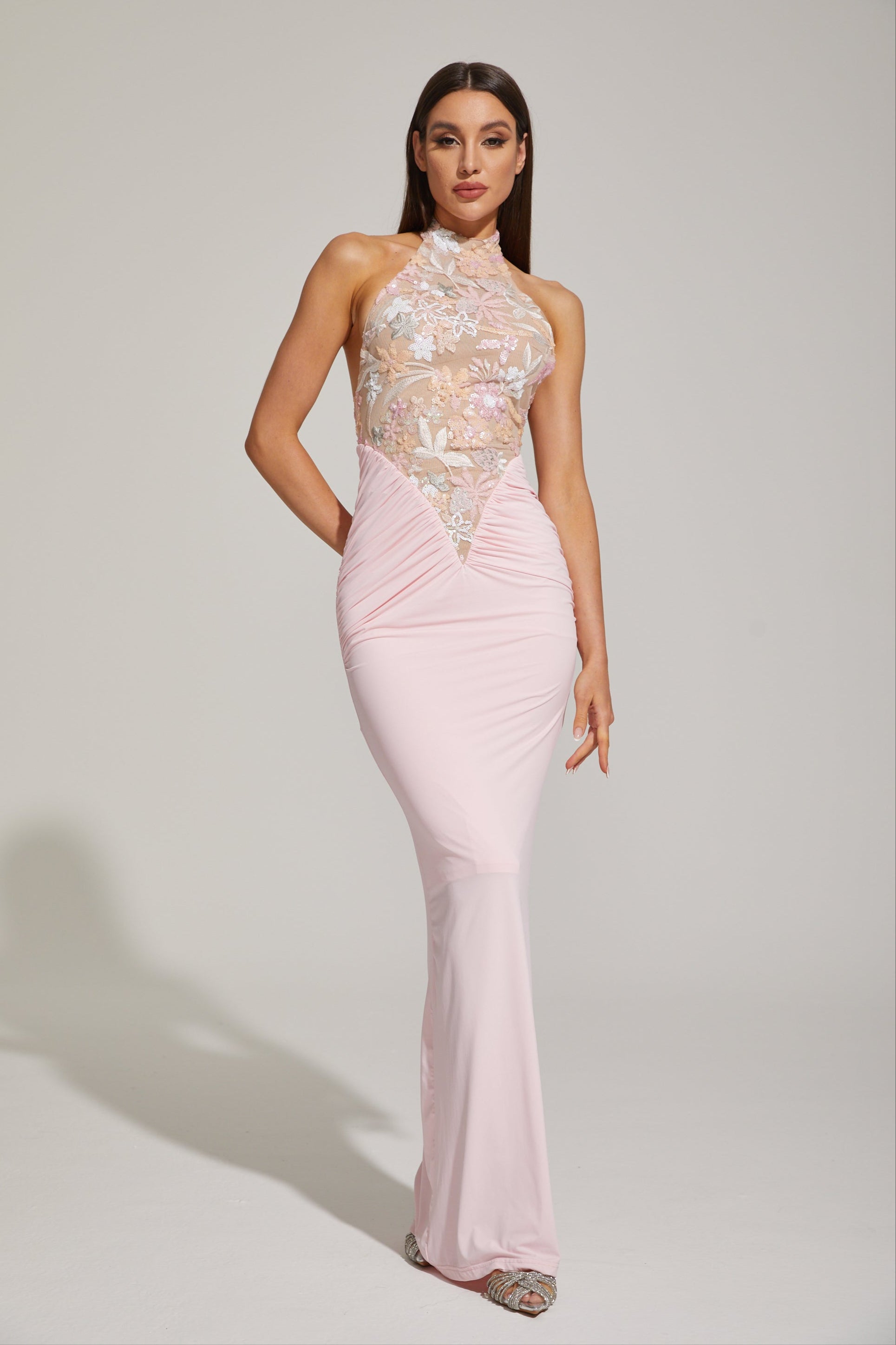 Dilara Pink Enchanted Garden Maxi Dress