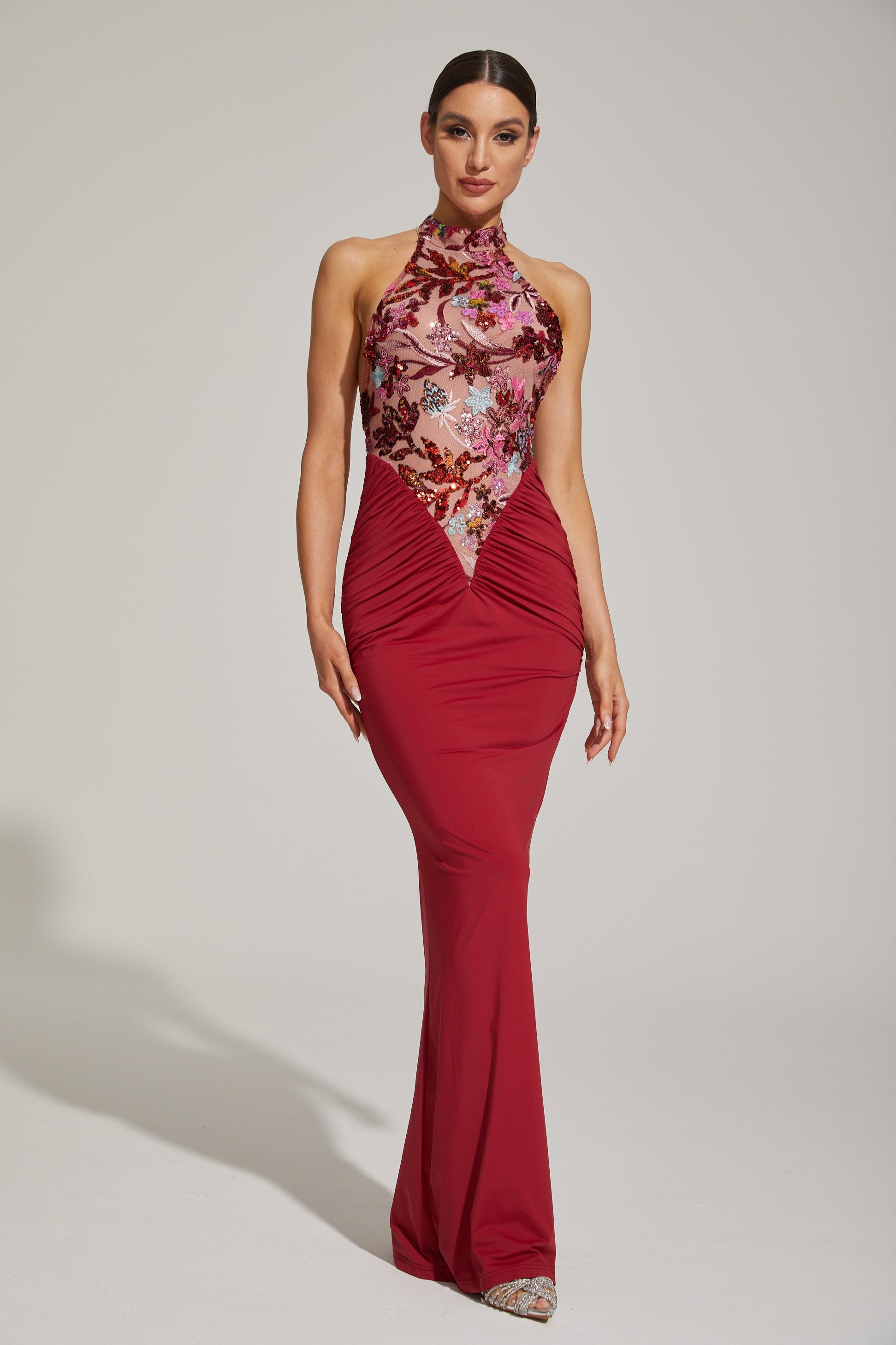 Dilara Red Enchanted Garden Maxi Dress