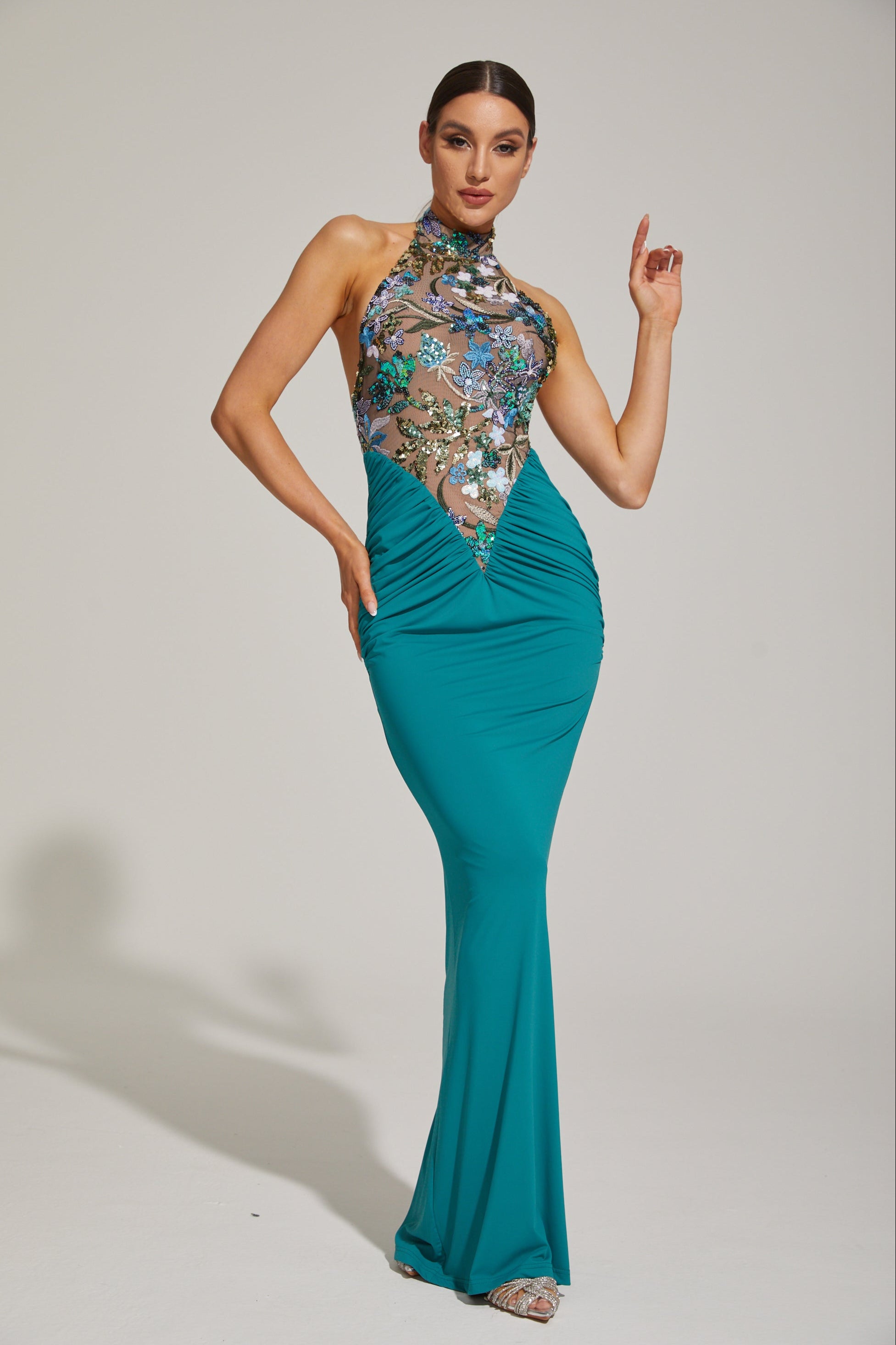 Dilara Green Enchanted Garden Maxi Dress