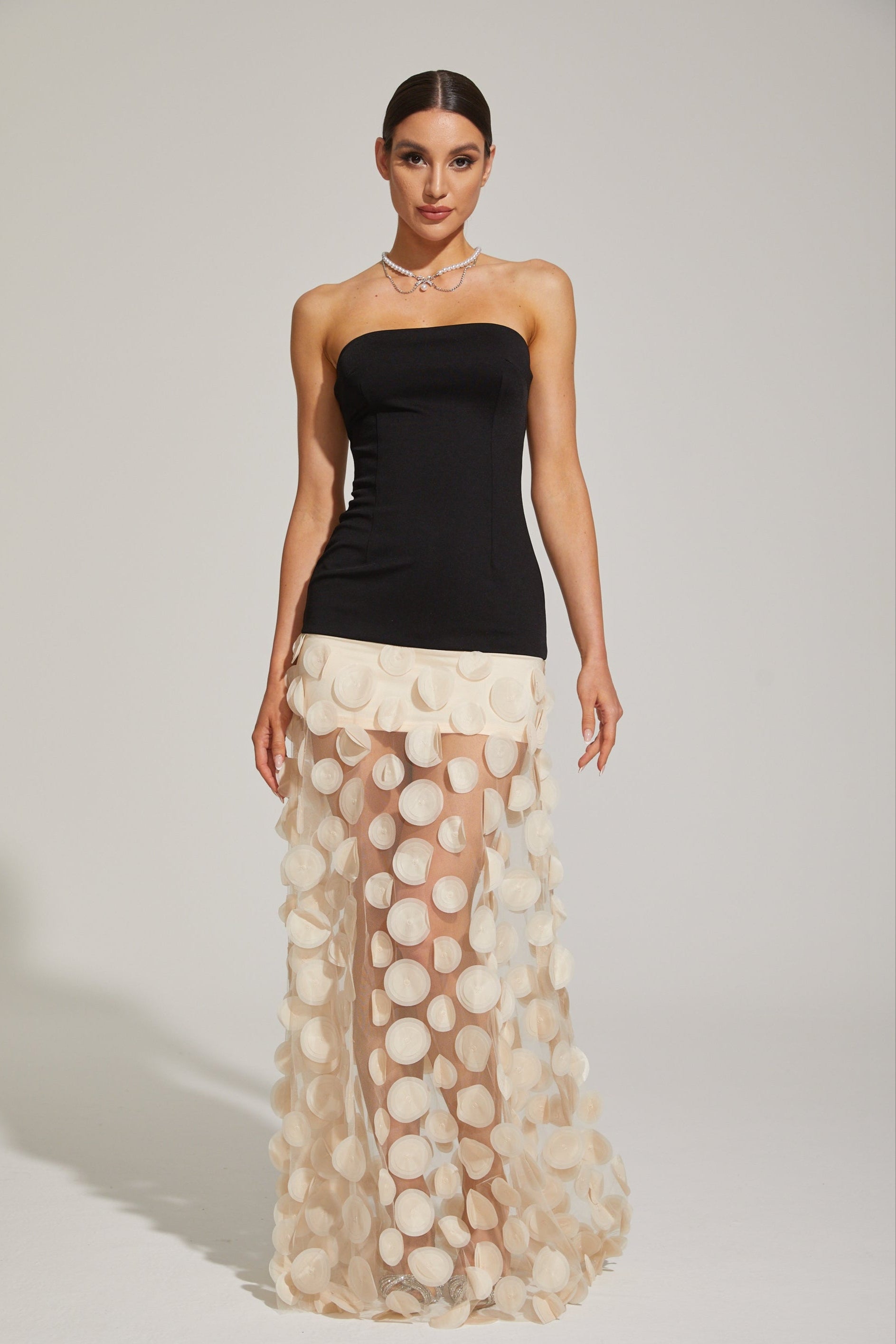 Jasmin Embellished Strapless Maxi Dress