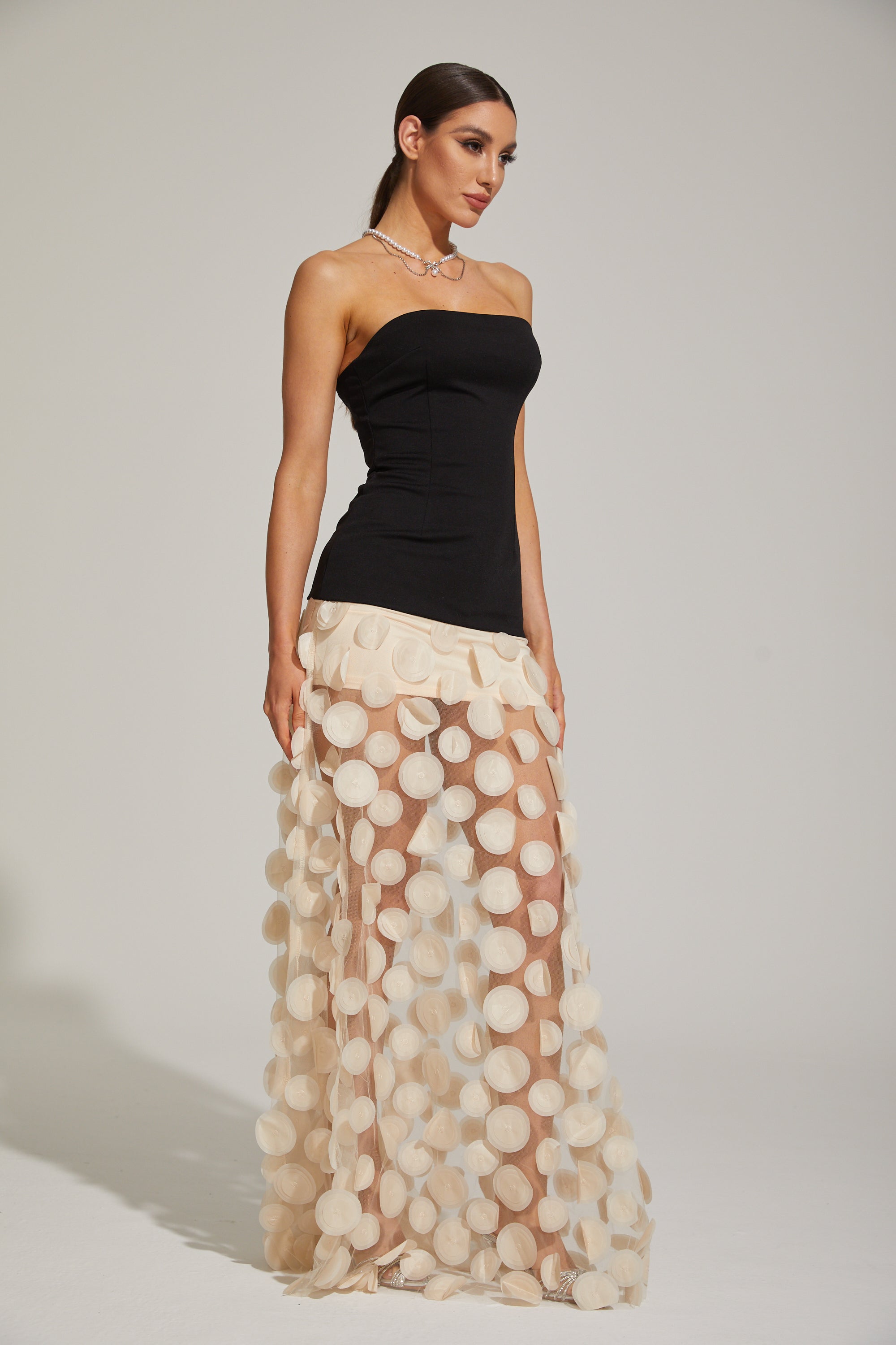 Jasmin Embellished Strapless Maxi Dress