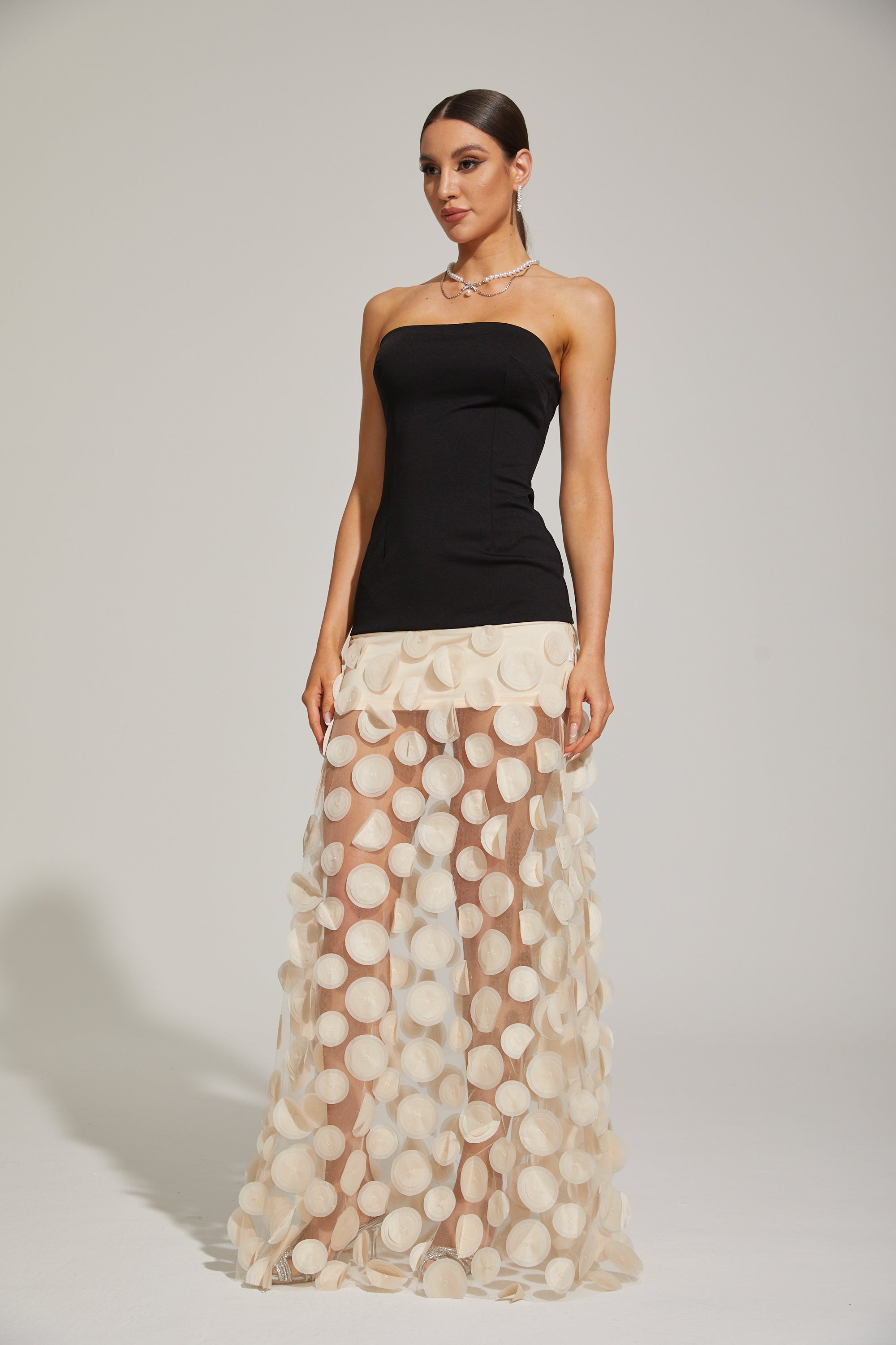 Jasmin Embellished Strapless Maxi Dress