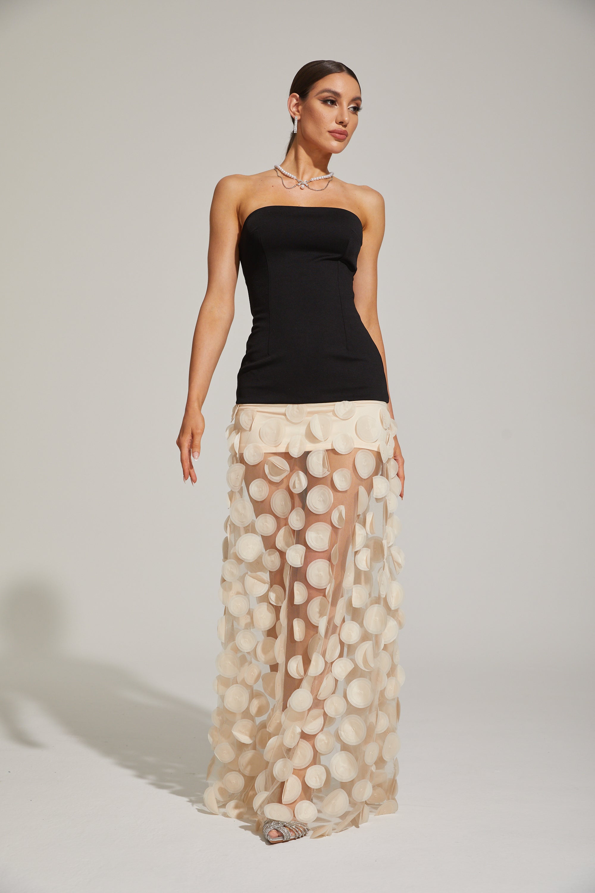 Jasmin Embellished Strapless Maxi Dress