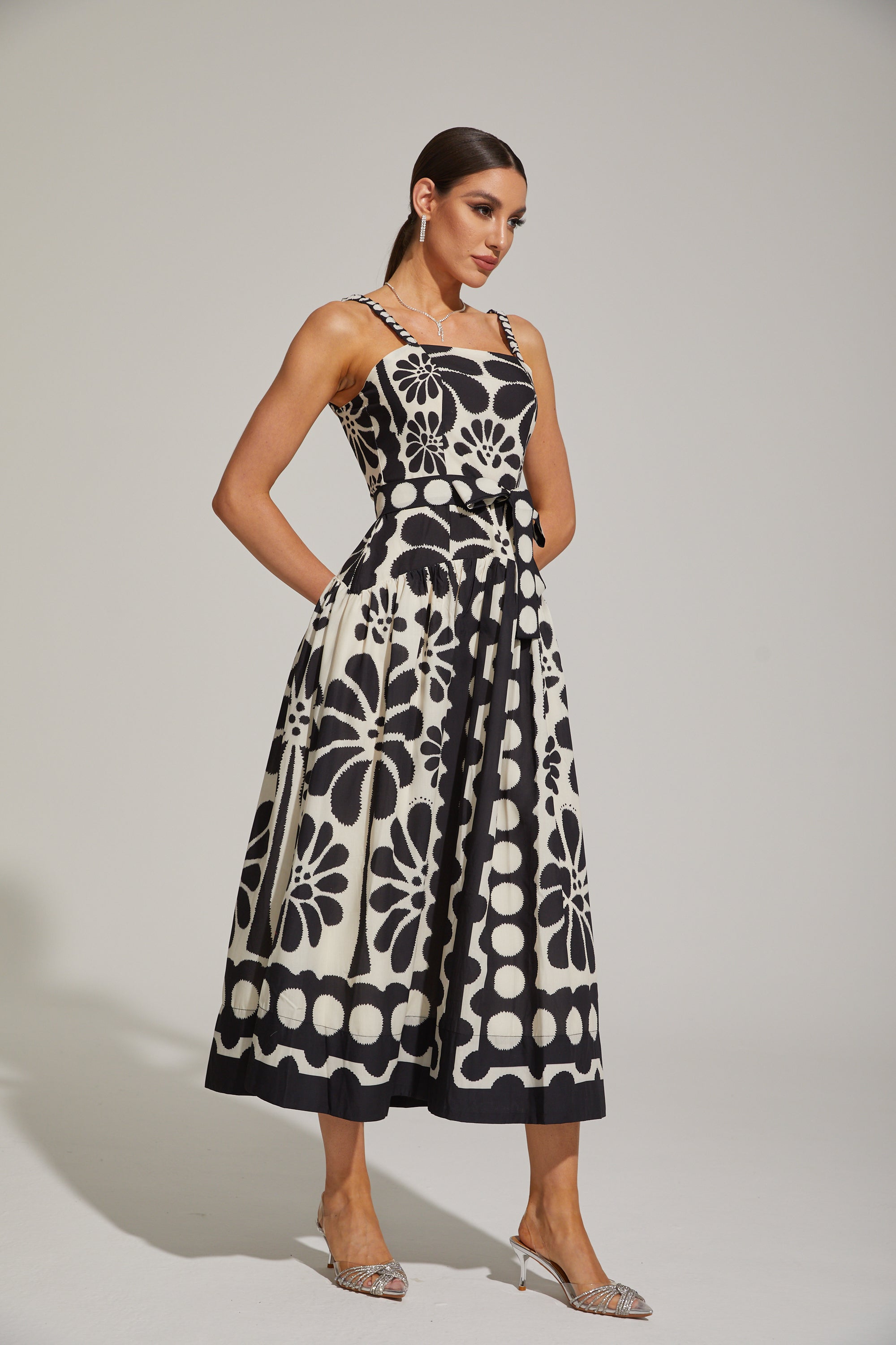 Briony Monét Floral Mosaic Midi Dress