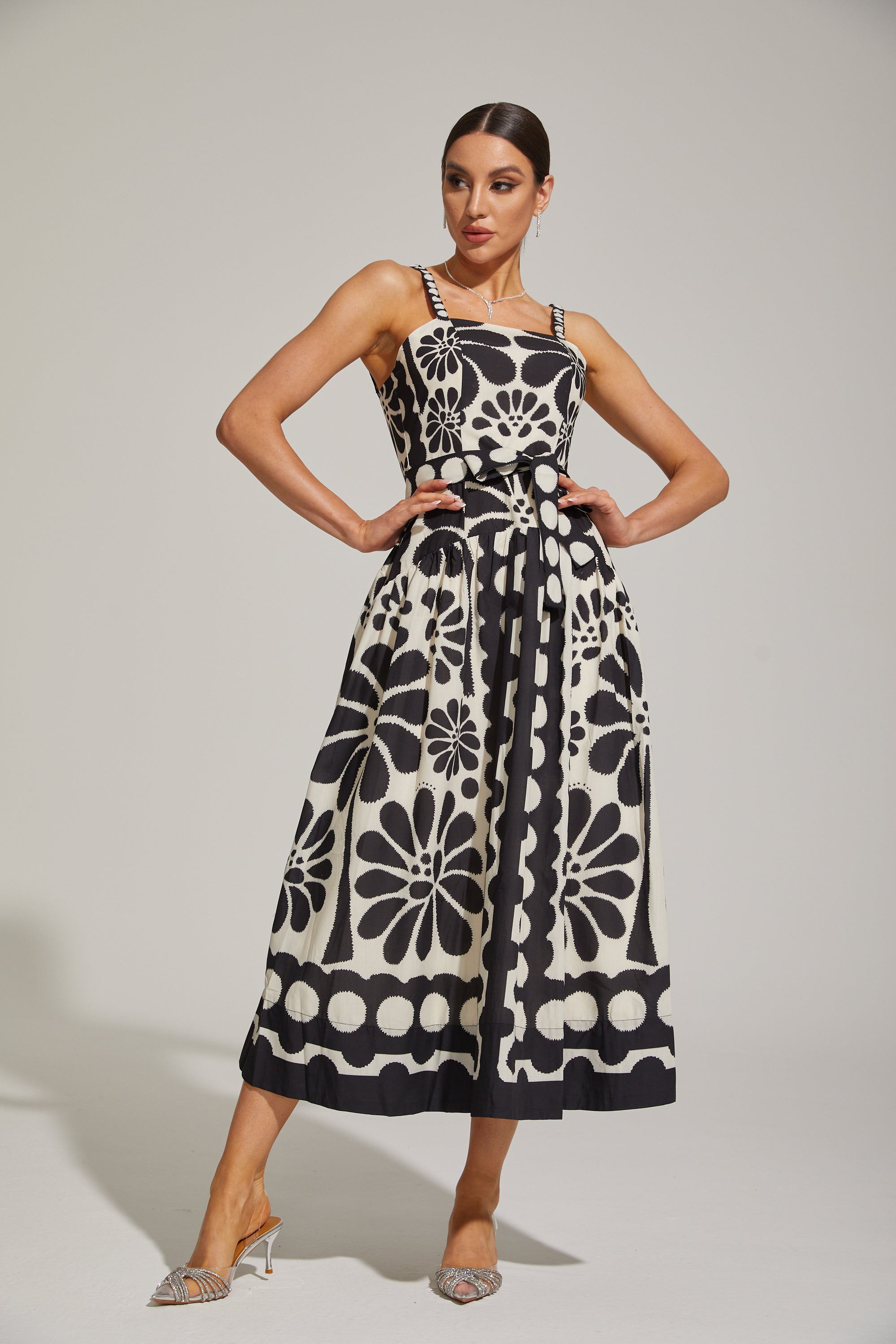 Briony Monét Floral Mosaic Midi Dress