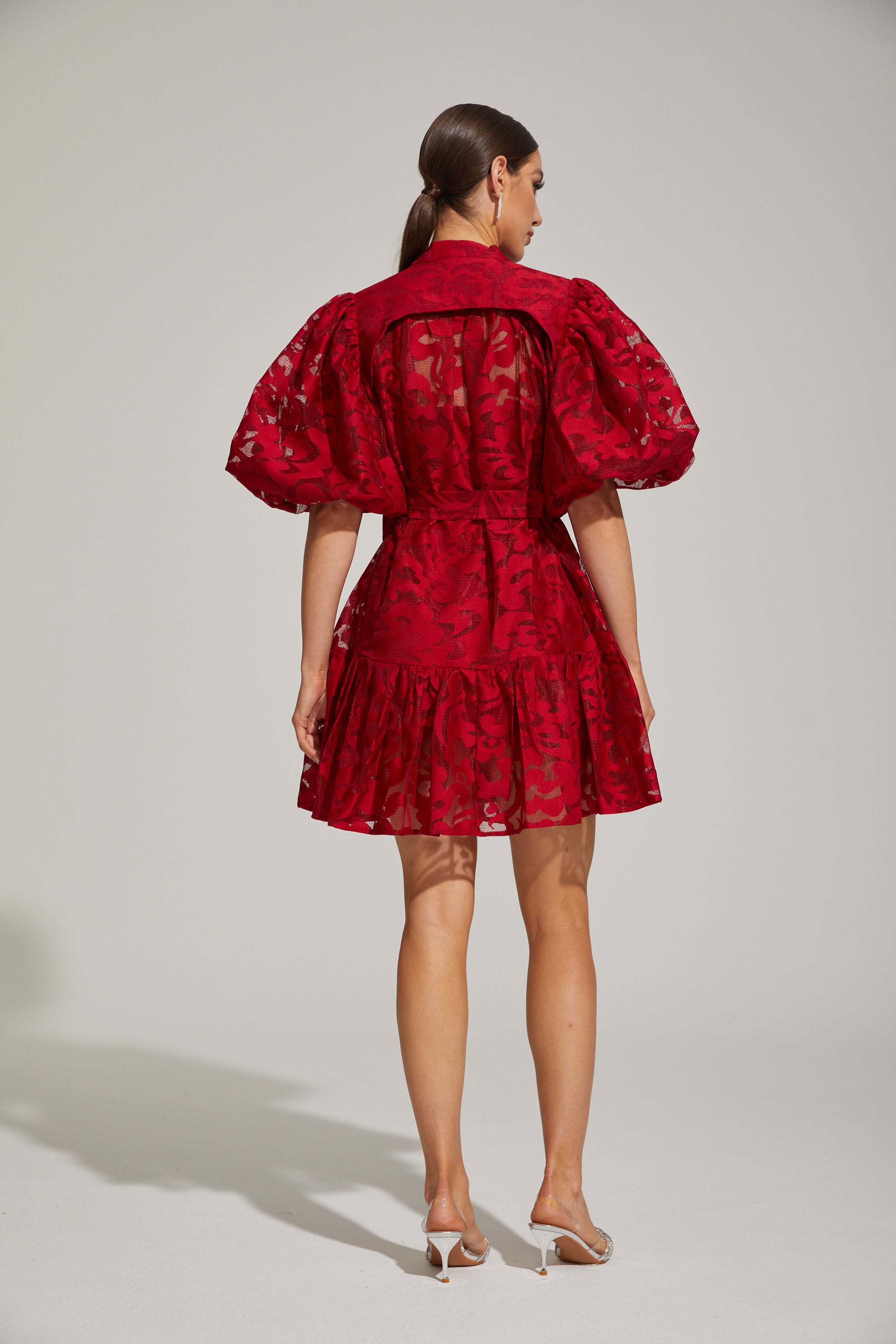 Tatienne Scarlet Blossom Belted Mini Dress