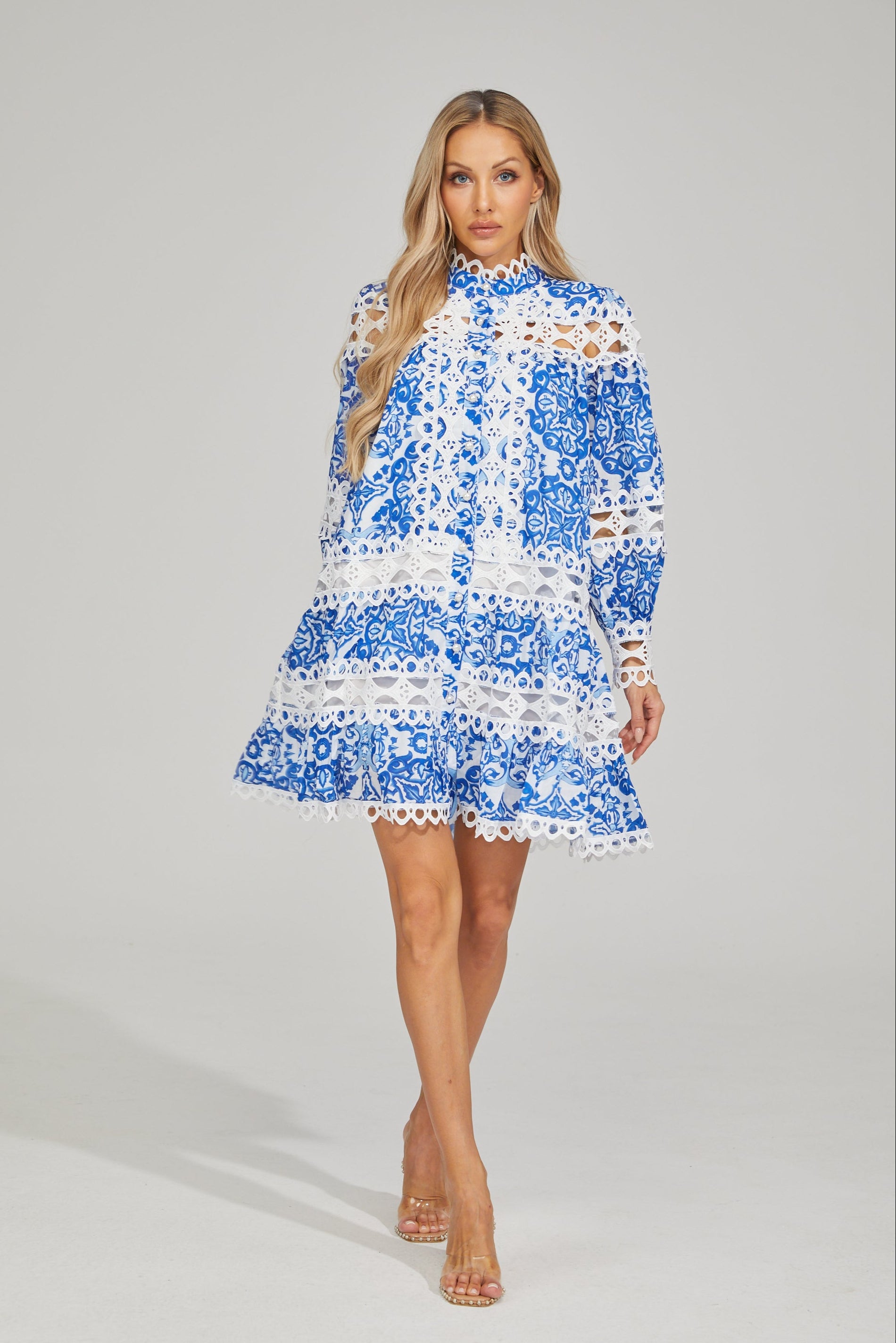 Harper Bluebell Floral A-Line Mini Dress