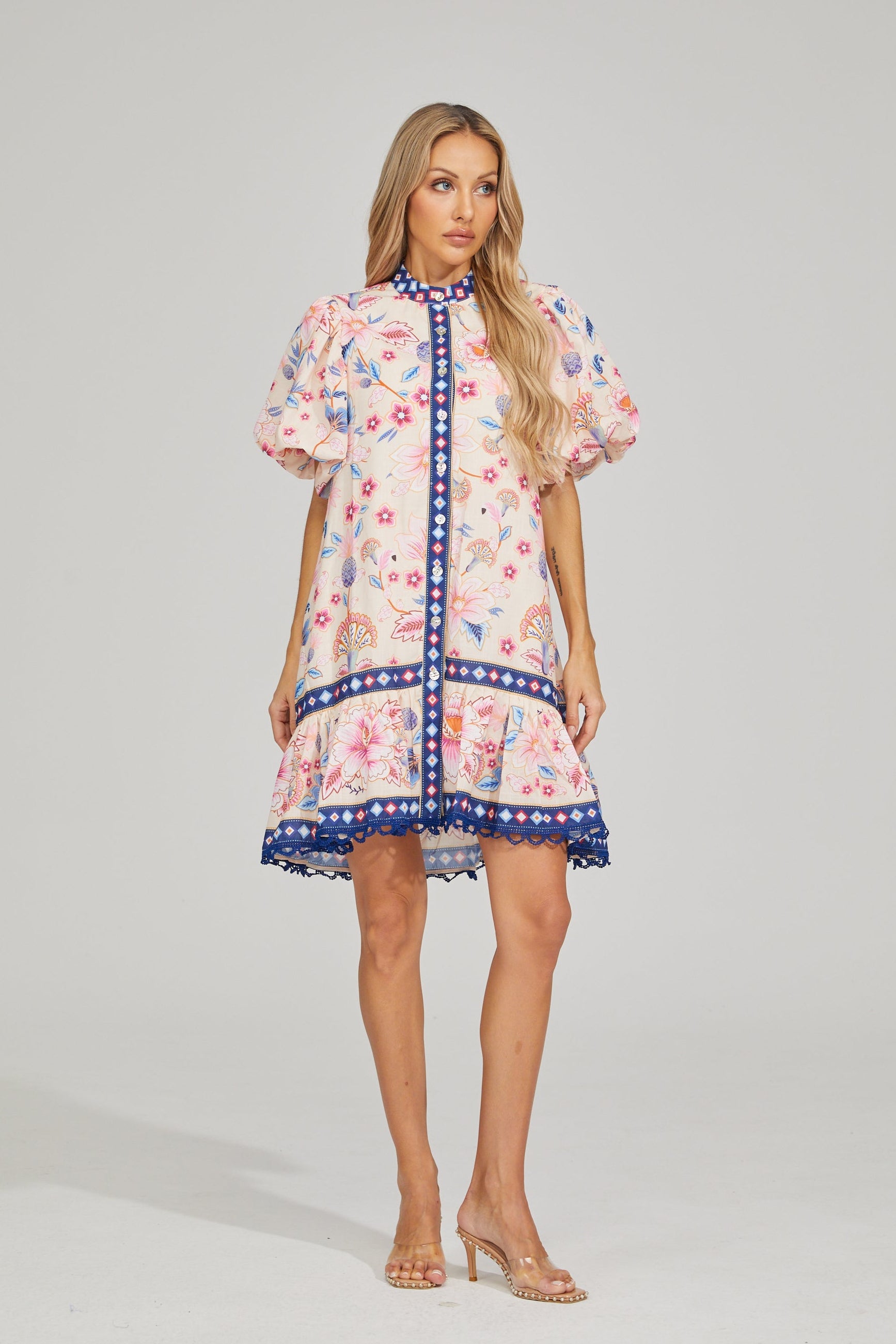 Darya Floral Embroidered Mini Dress