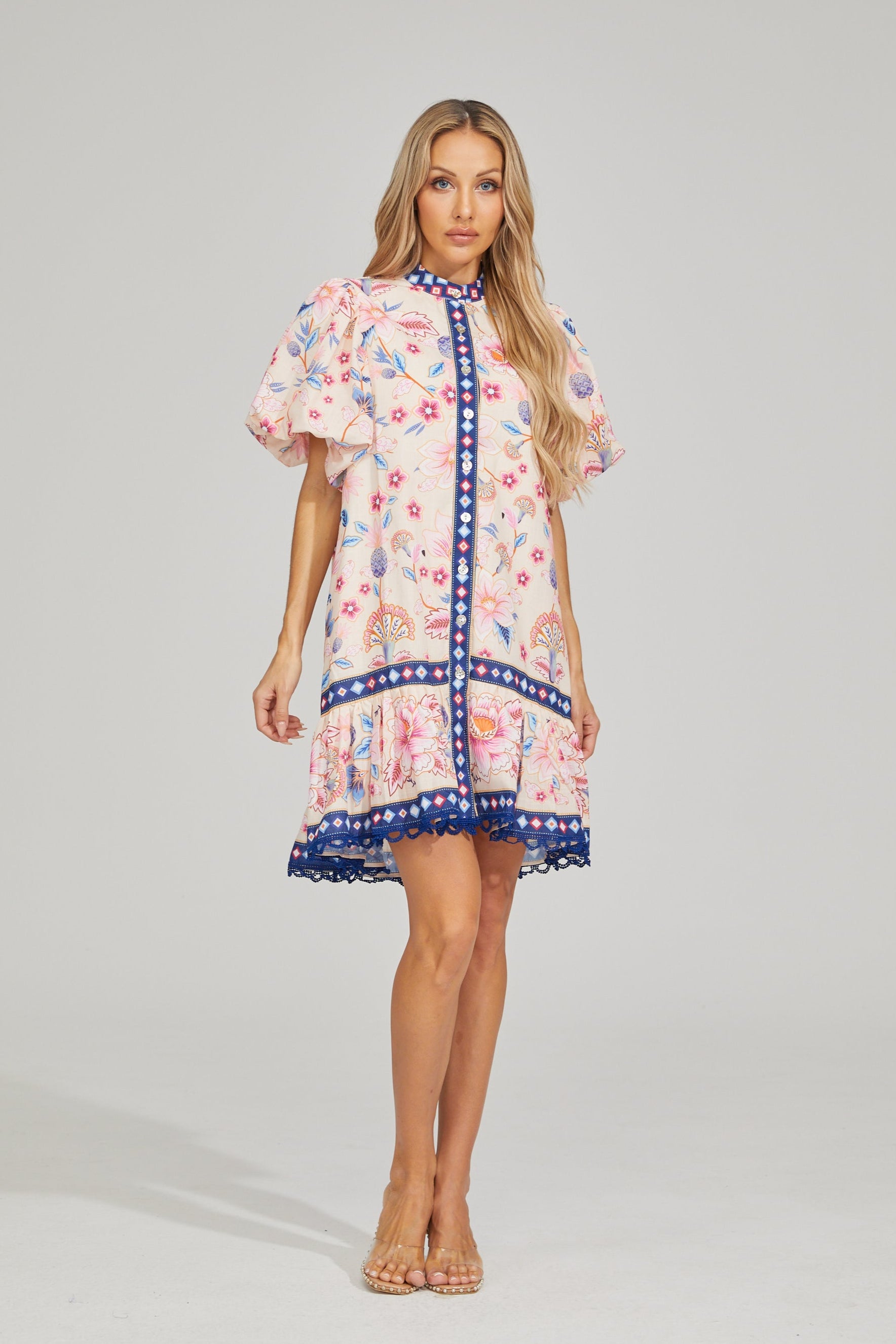 Darya Floral Embroidered Mini Dress