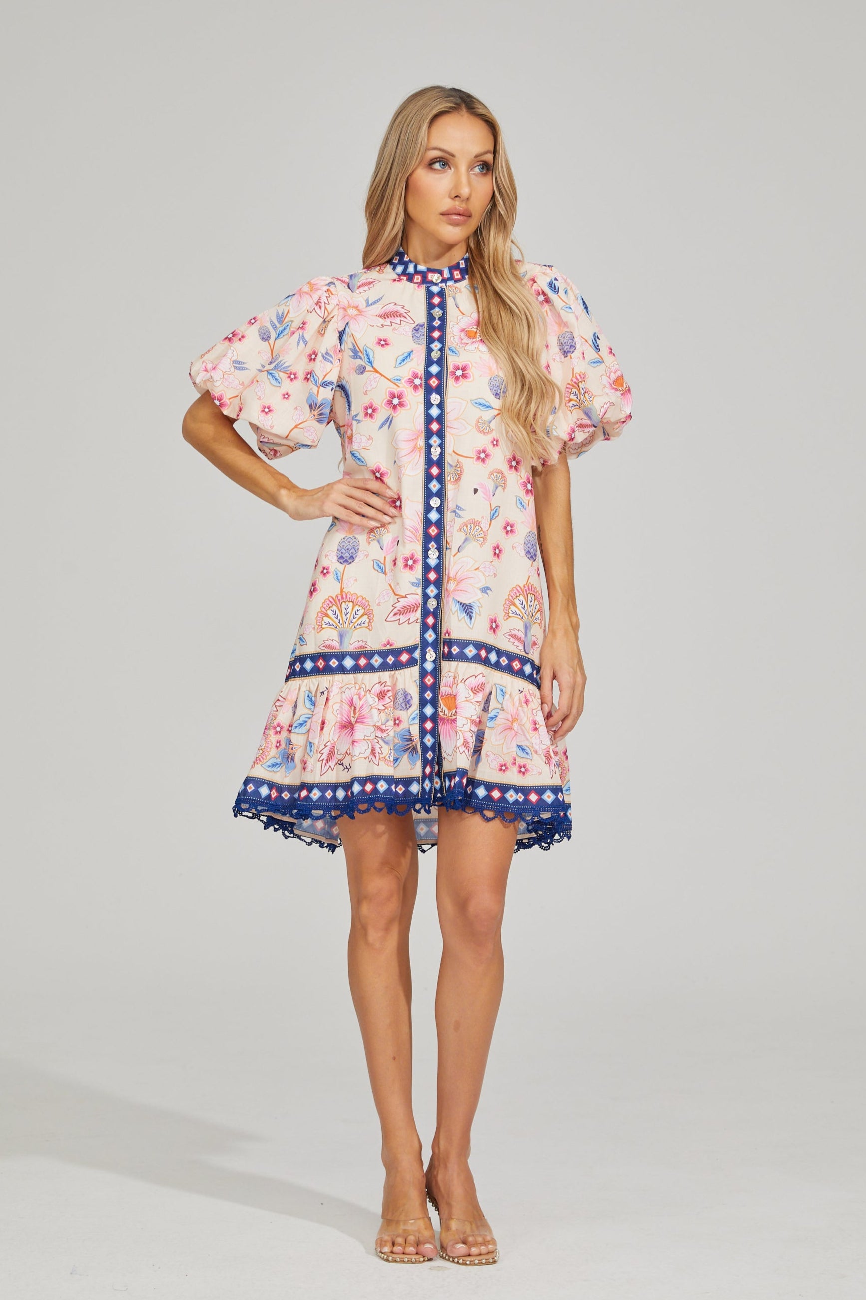 Darya Floral Embroidered Mini Dress