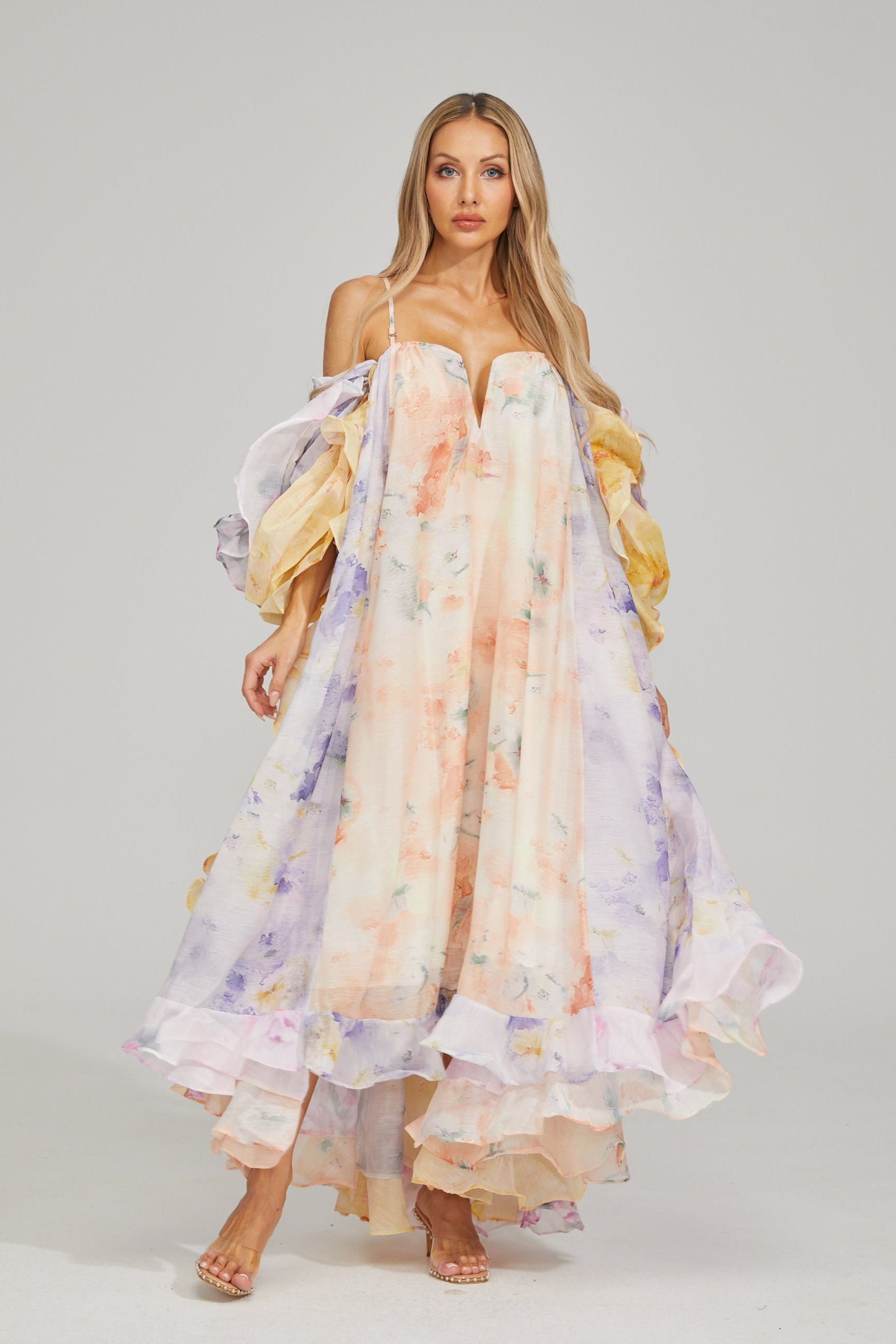 Justine Floral Ruffle Maxi Dress