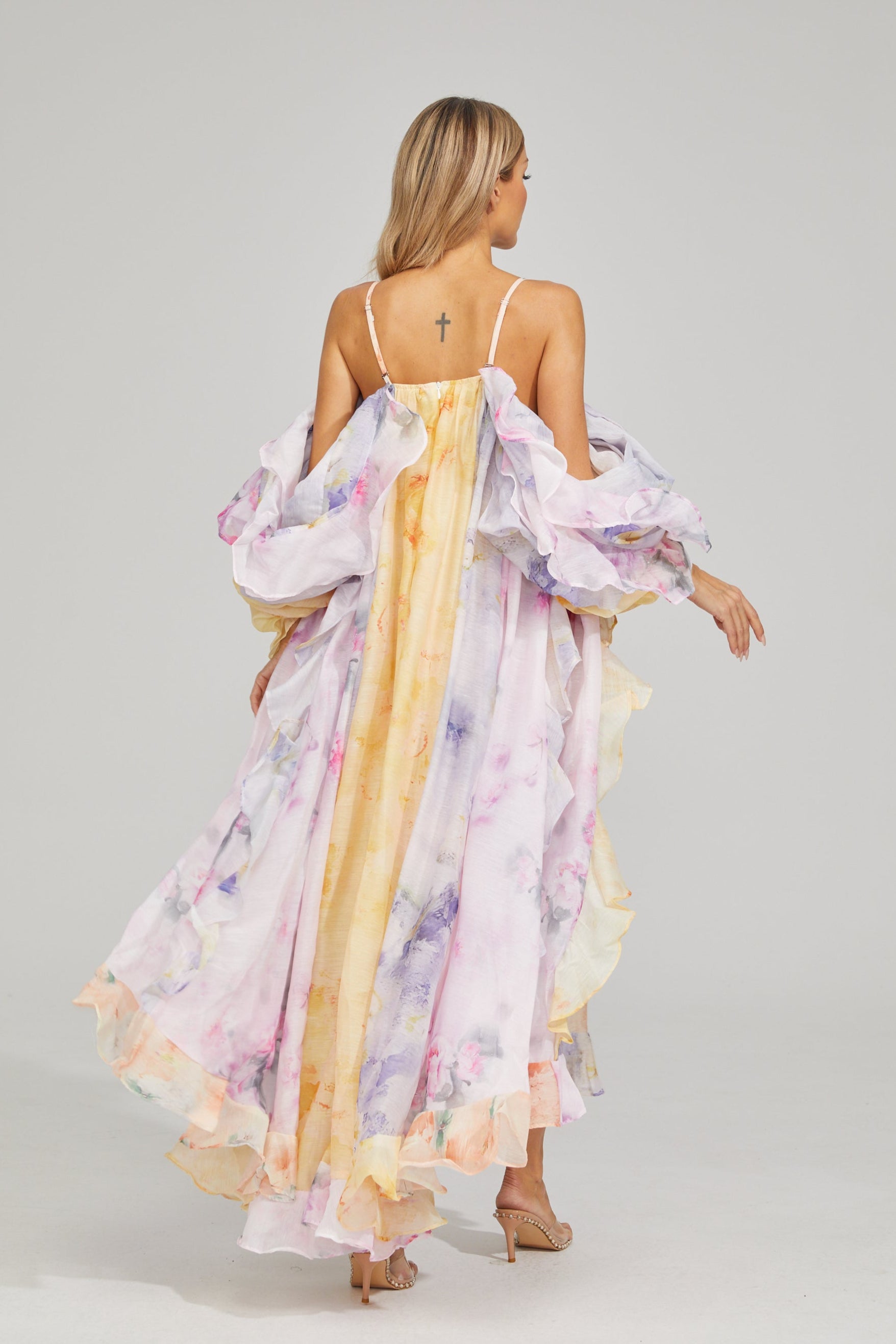 Justine Floral Ruffle Maxi Dress