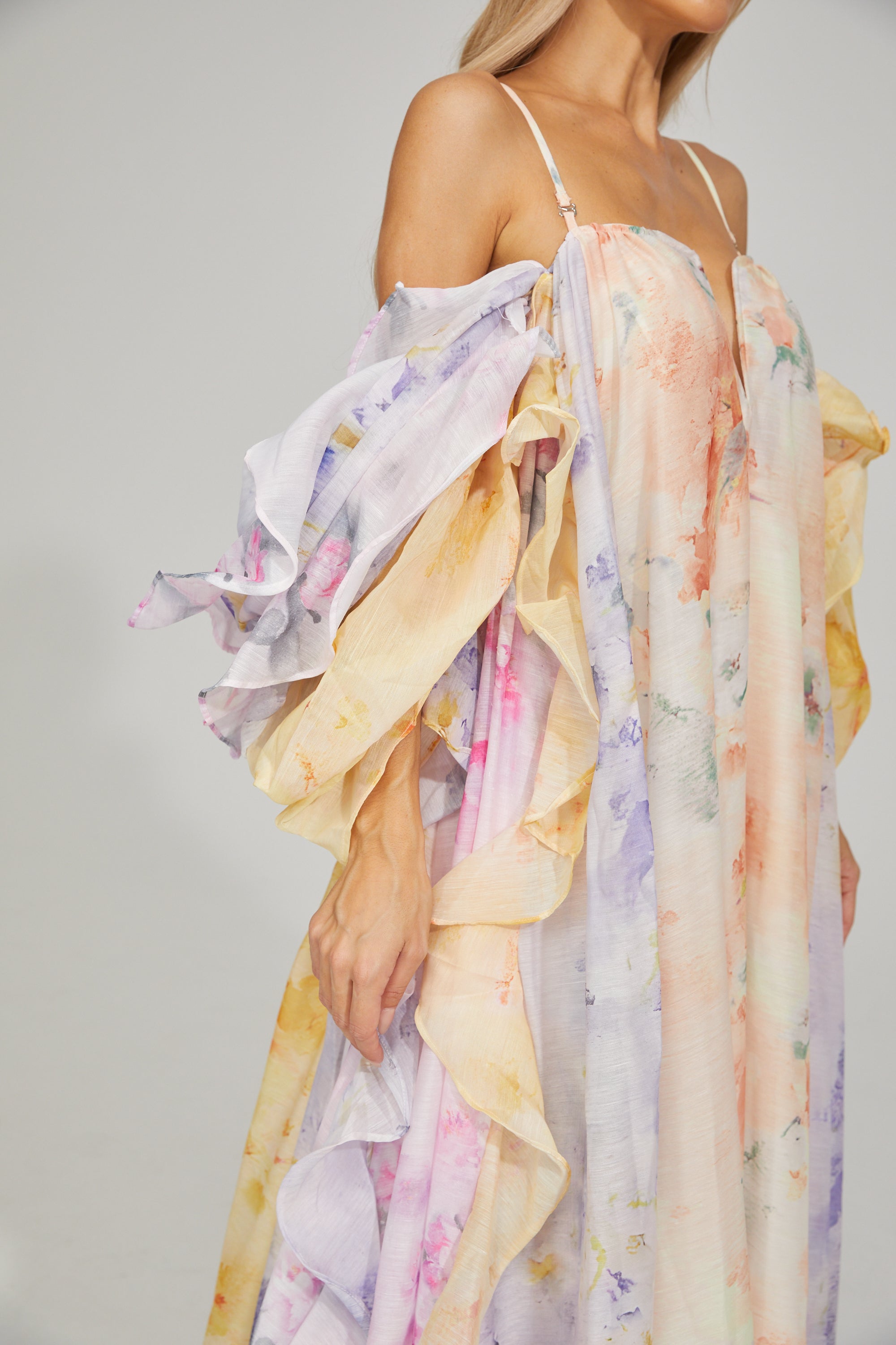 Justine Floral Ruffle Maxi Dress