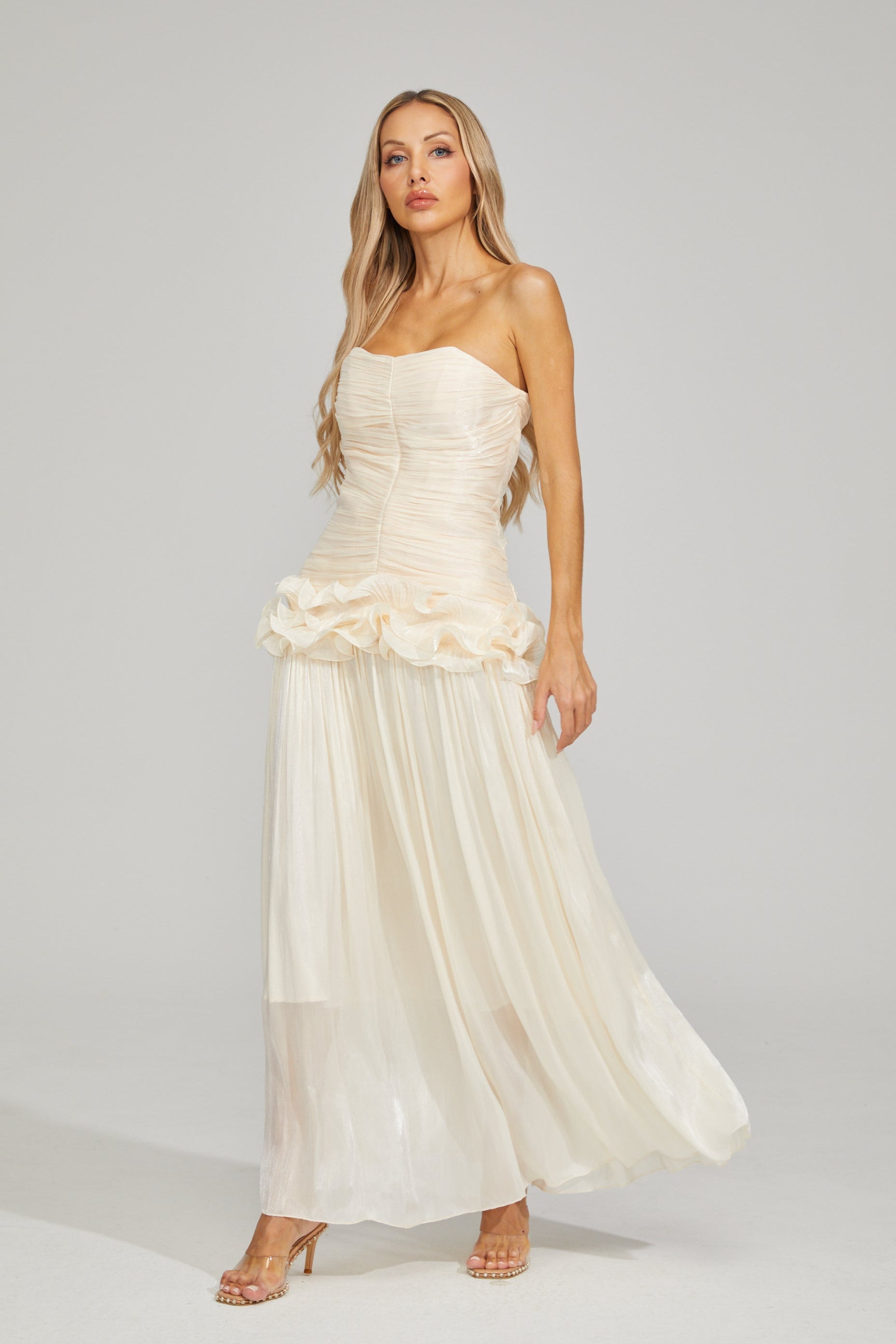 Coralie Ivory Dream Strapless Maxi Dress