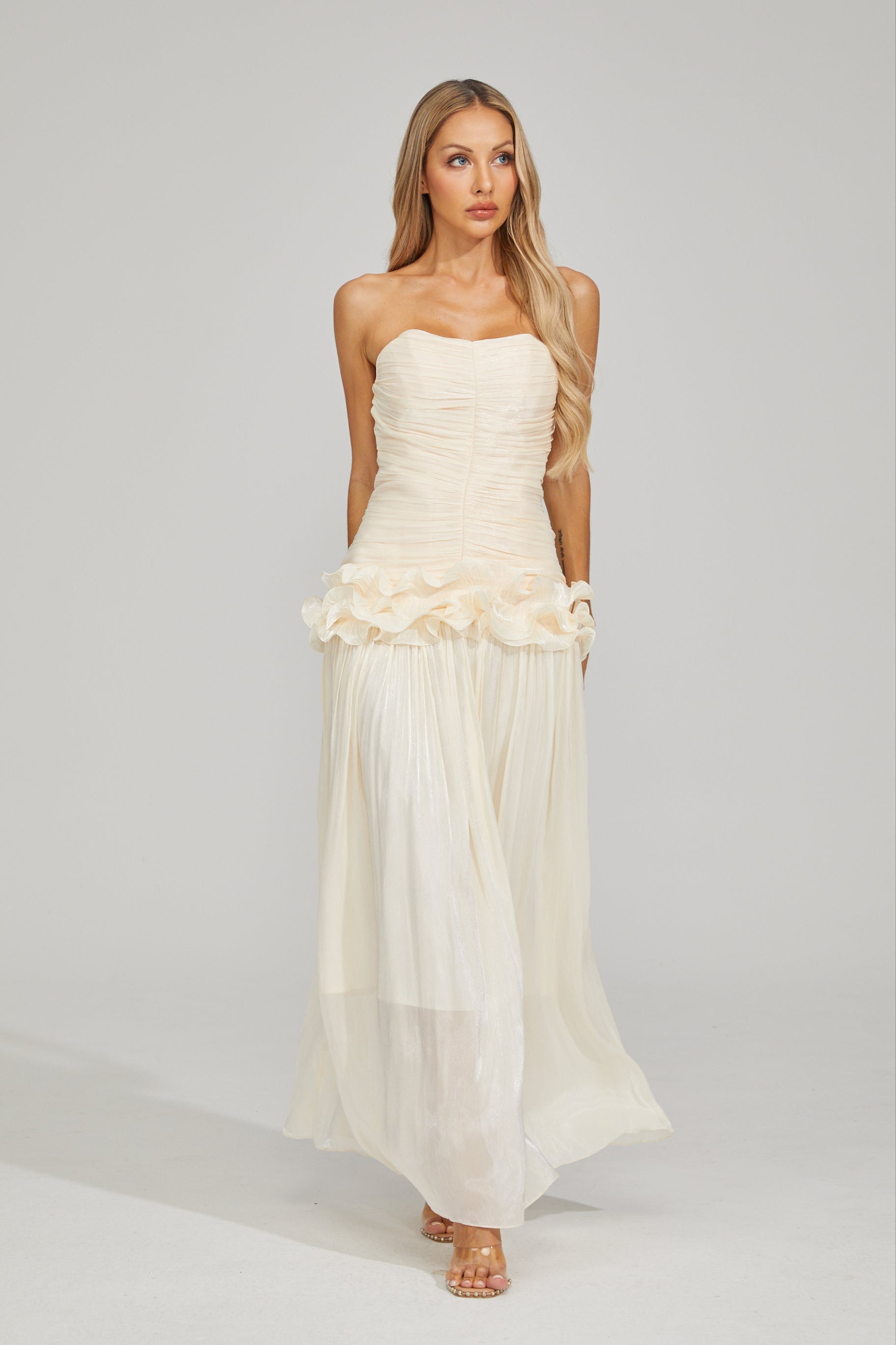 Coralie Ivory Dream Strapless Maxi Dress