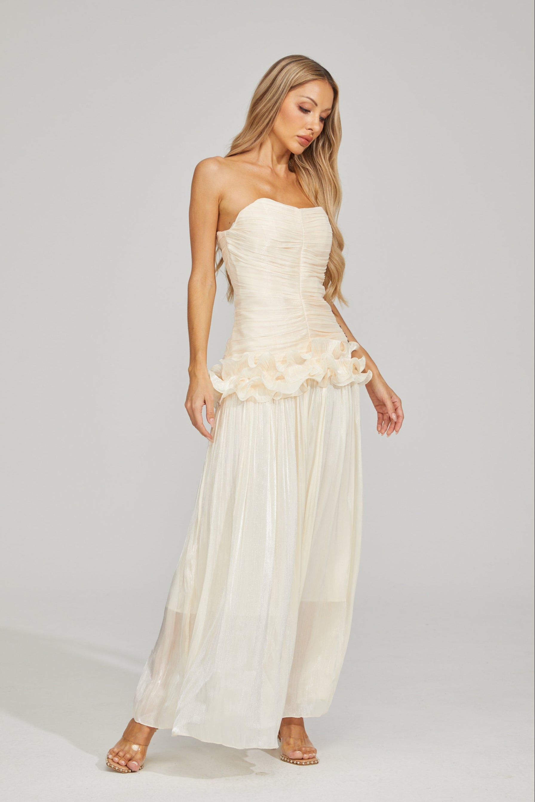 Coralie Ivory Dream Strapless Maxi Dress
