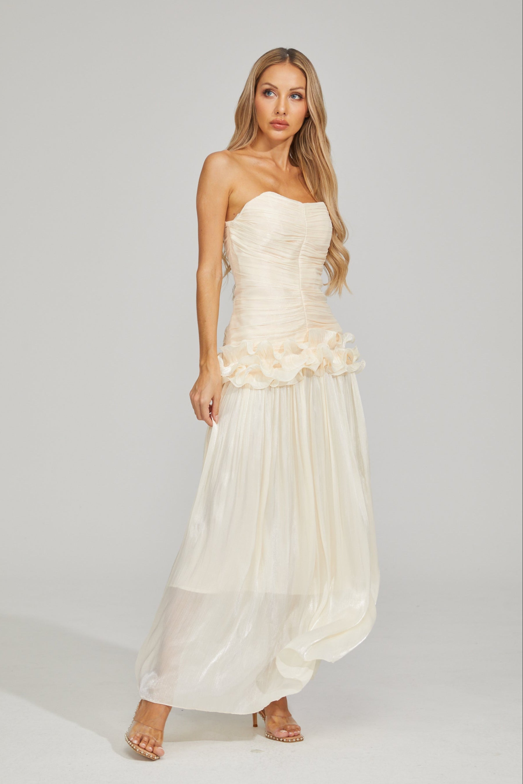 Coralie Ivory Dream Strapless Maxi Dress