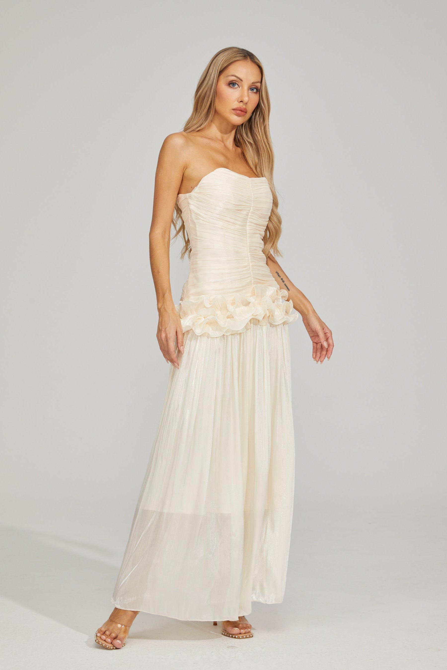 Coralie Ivory Dream Strapless Maxi Dress