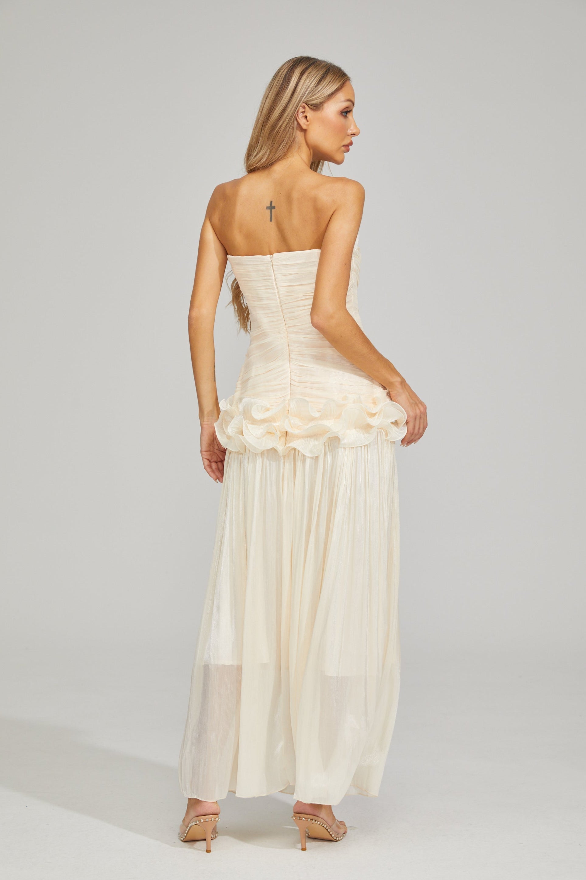 Coralie Ivory Dream Strapless Maxi Dress