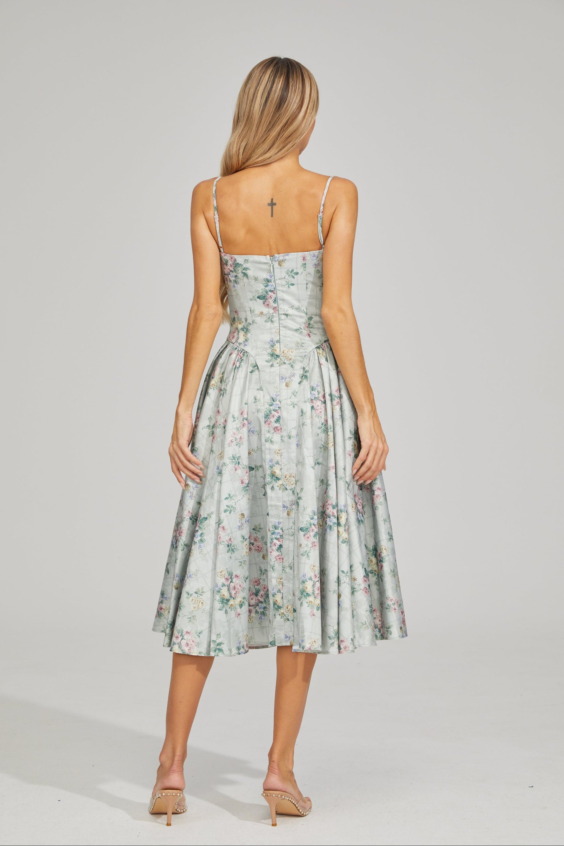 Tinsley Fleur Satin Midi Dress