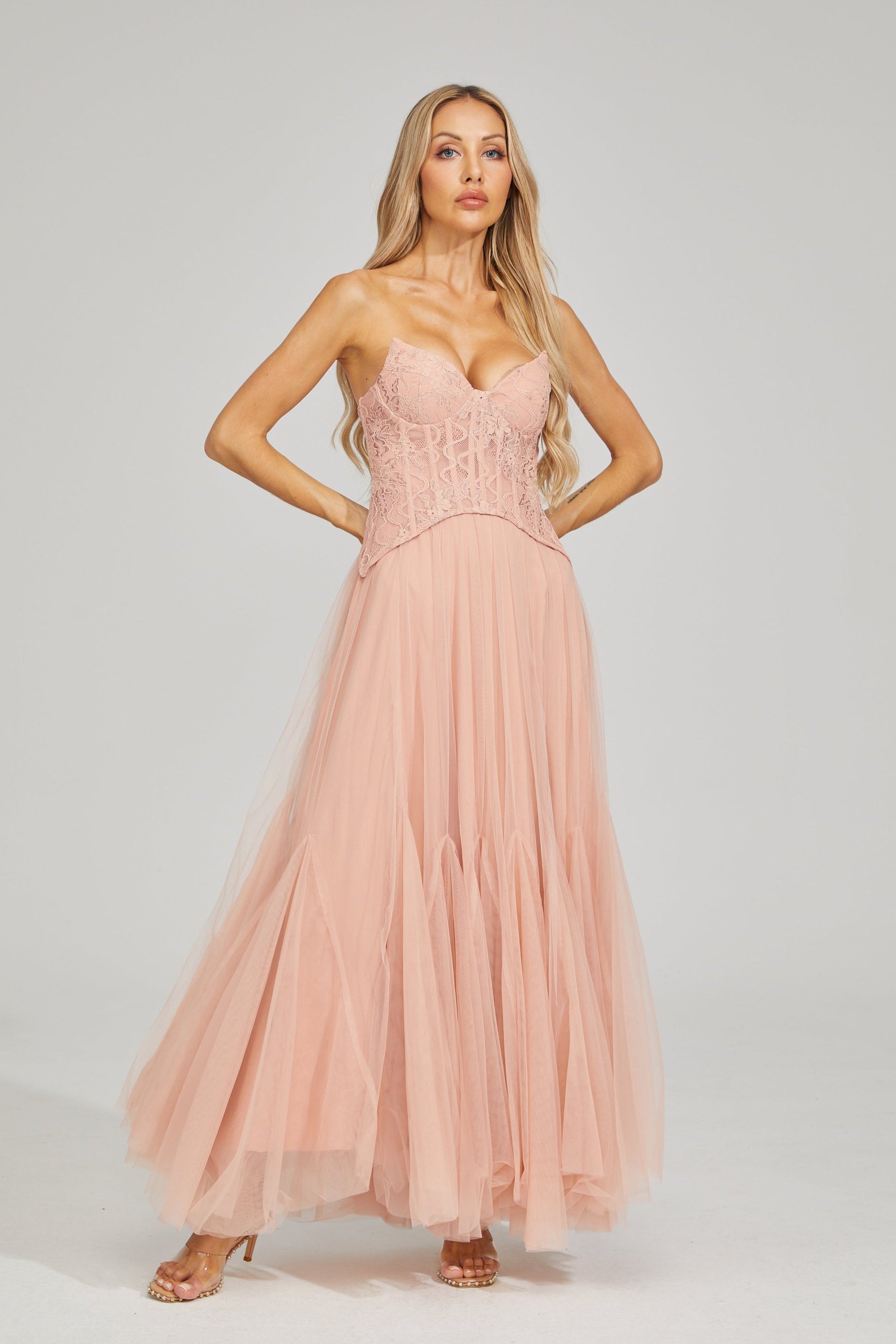 Freya Lace & Tulle Maxi Dress