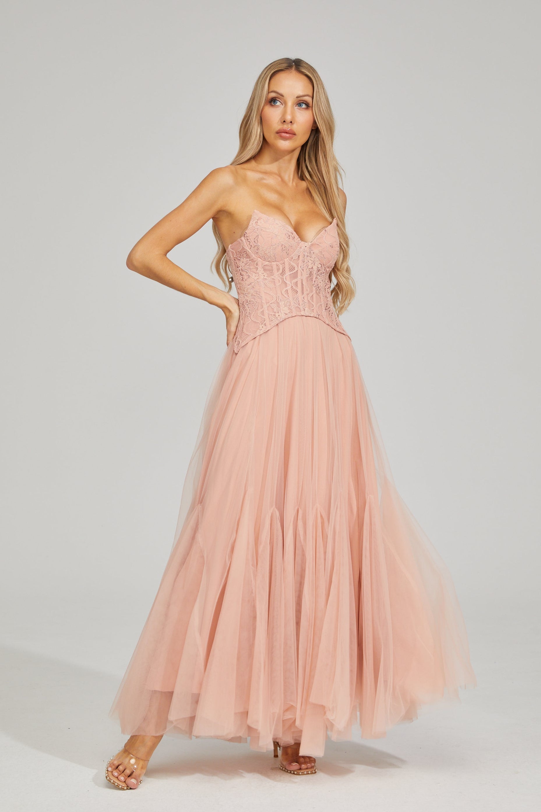 Freya Lace & Tulle Maxi Dress