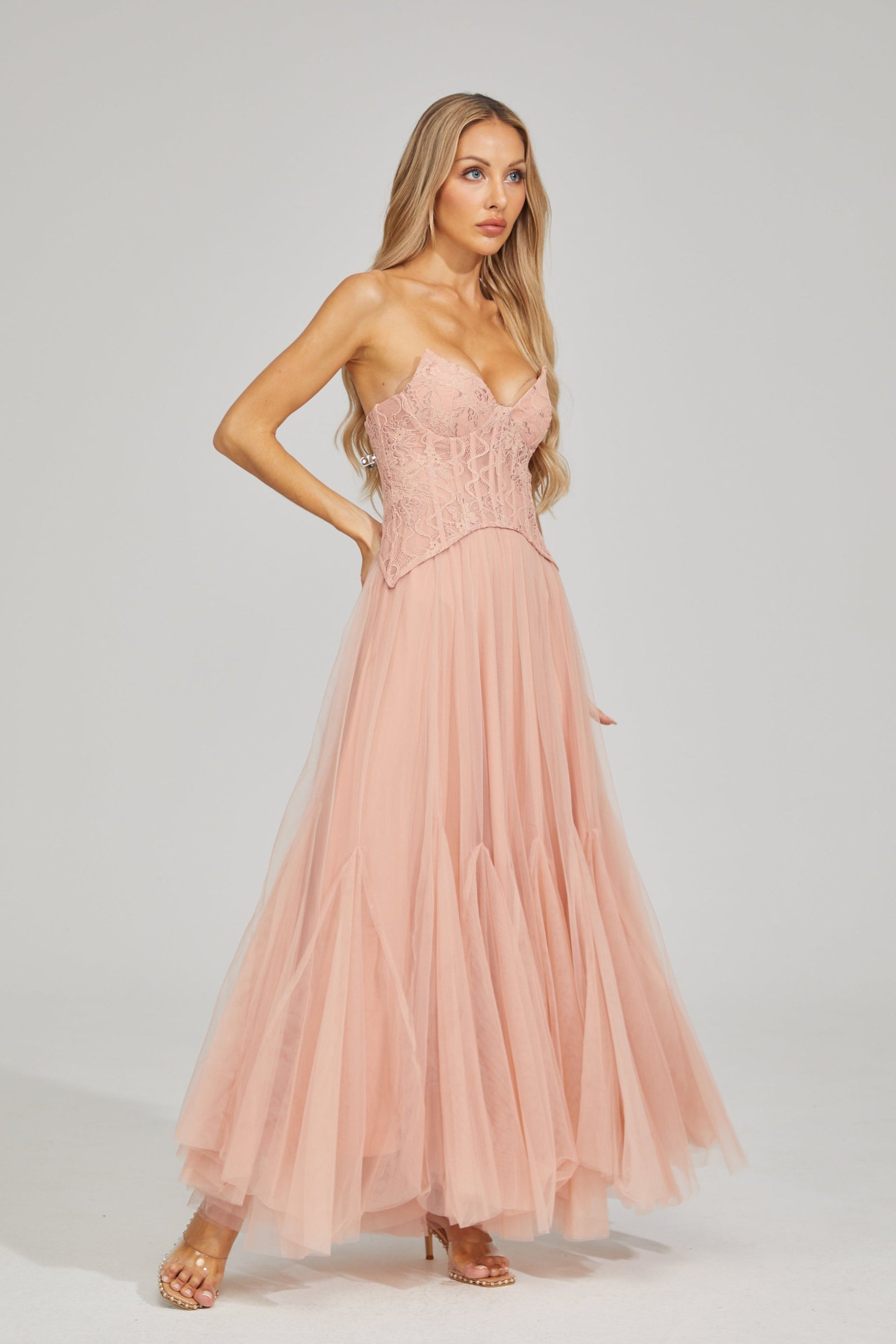 Freya Lace & Tulle Maxi Dress