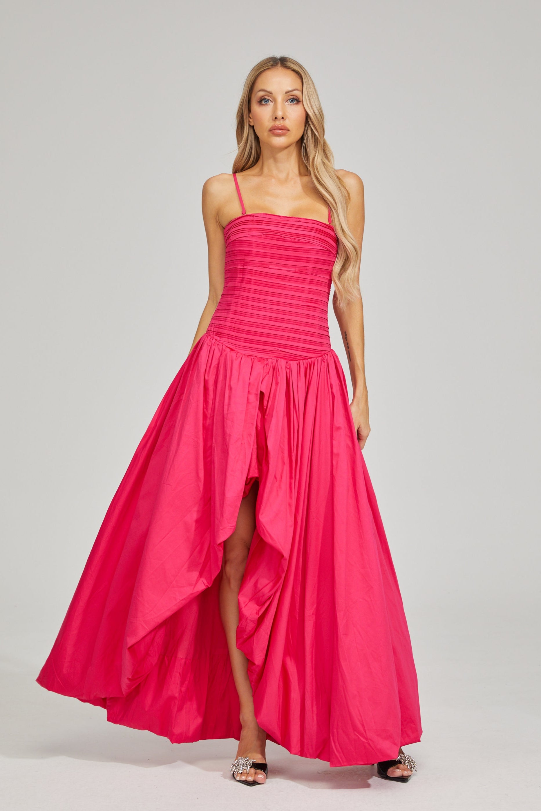 Flamingo Breeze Strapless Maxi Dress