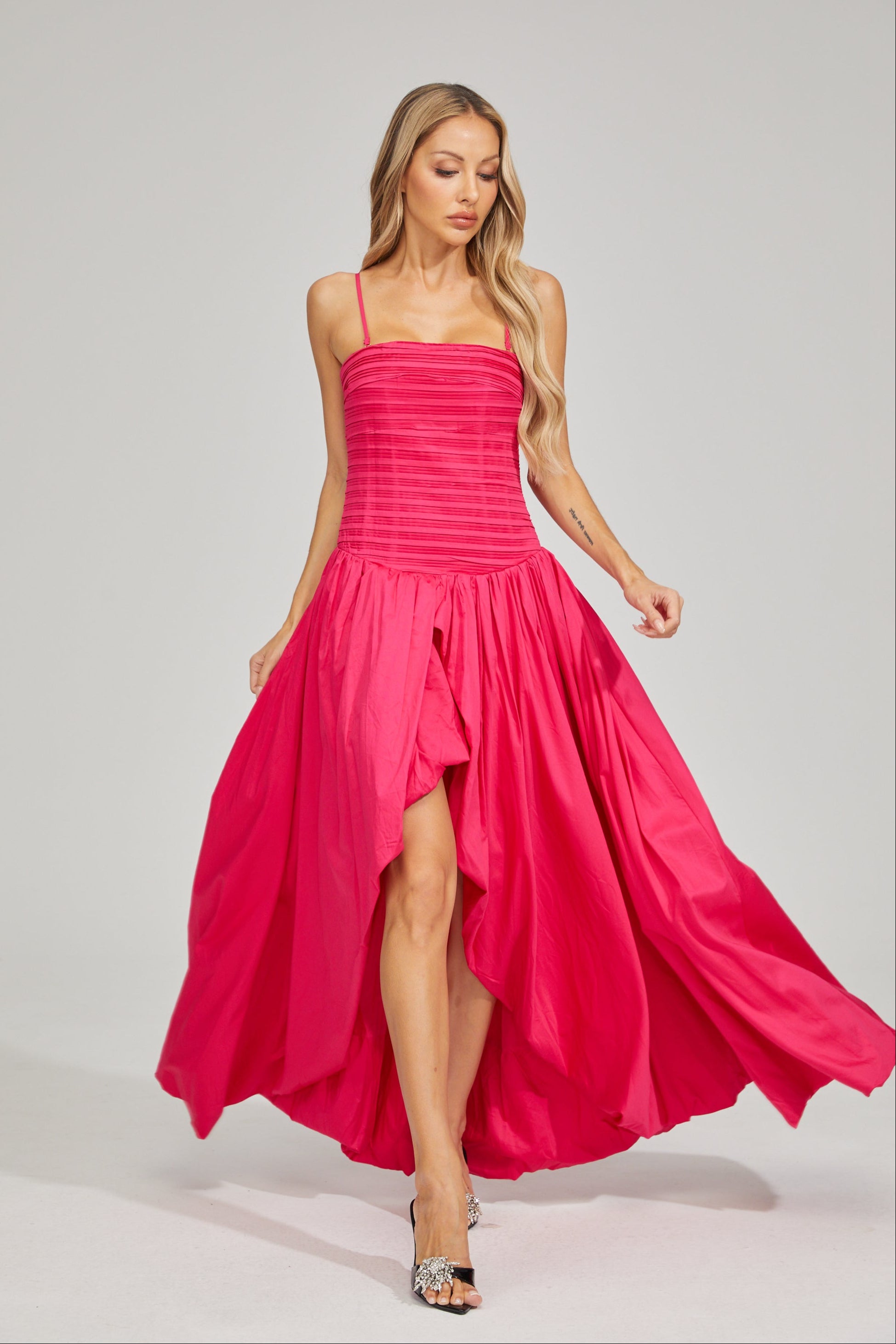 Flamingo Breeze Strapless Maxi Dress