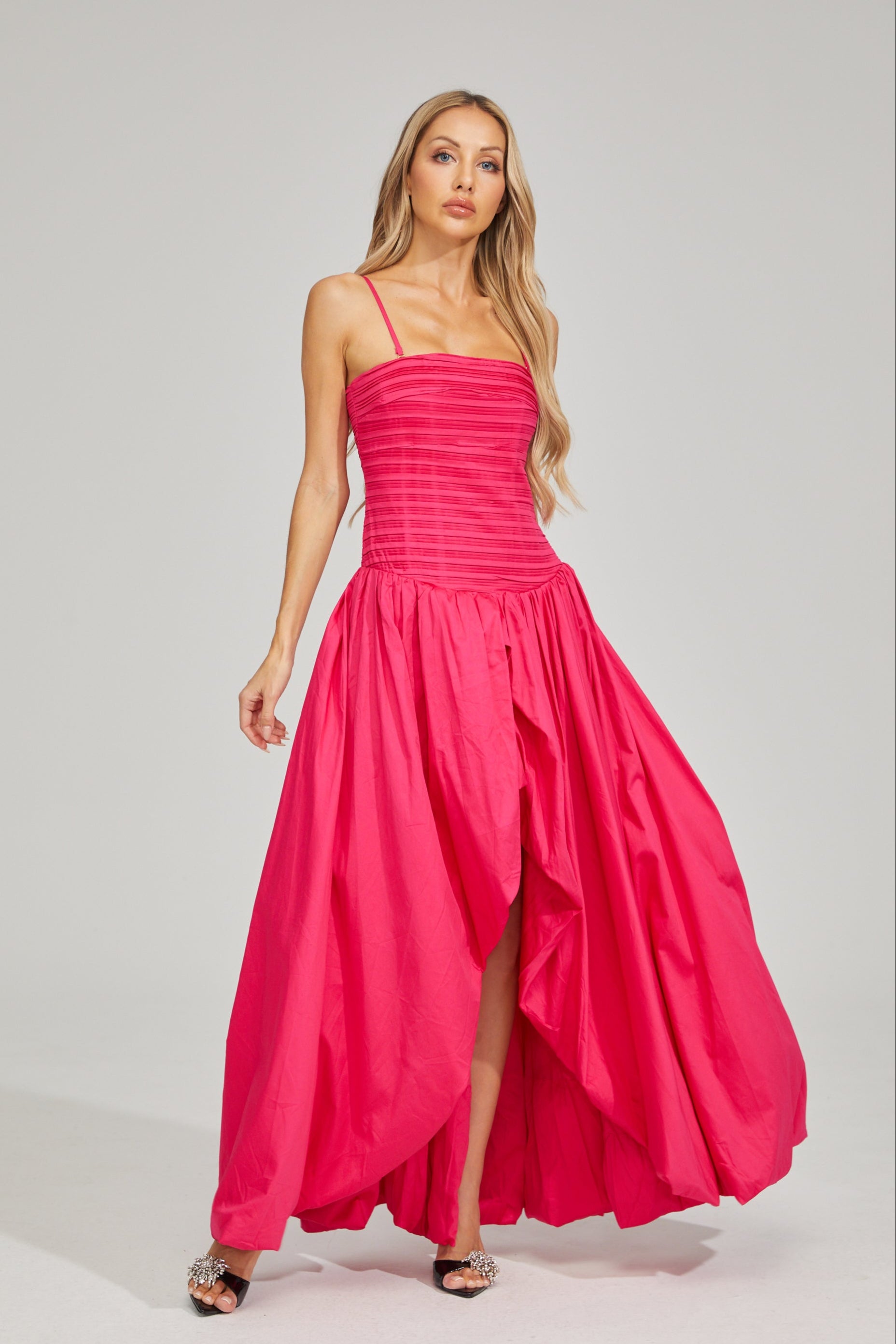 Flamingo Breeze Strapless Maxi Dress