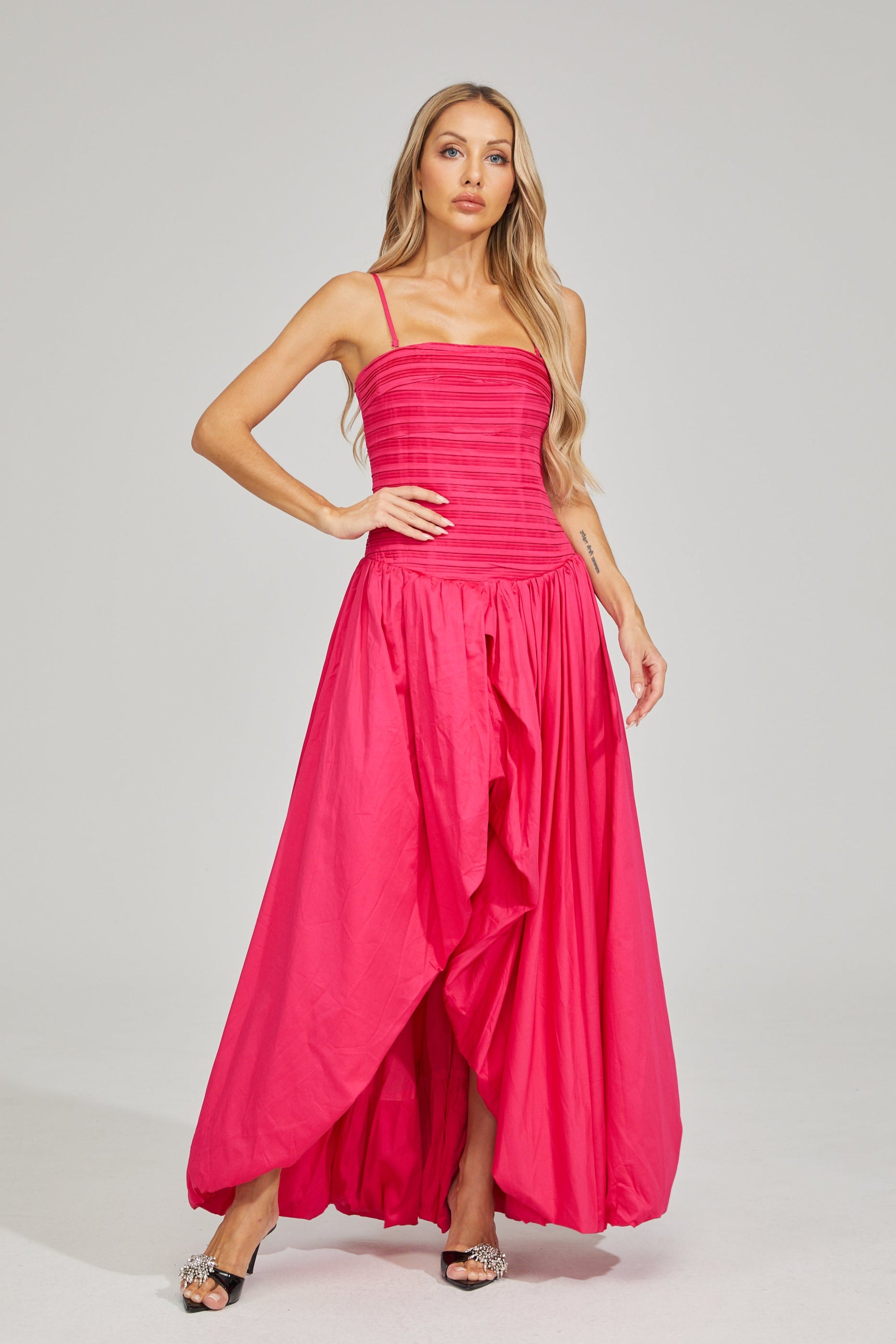 Flamingo Breeze Strapless Maxi Dress